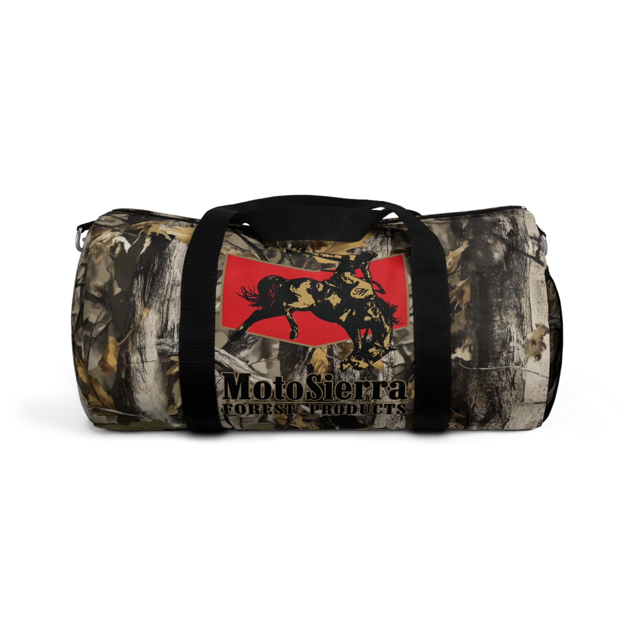 Tree Camo Kestrel Logo Motosierra Adventure Duffel Bag - Perfect for Gym, Travel, Outdoor Activities, Weekend Getaway, Gifts