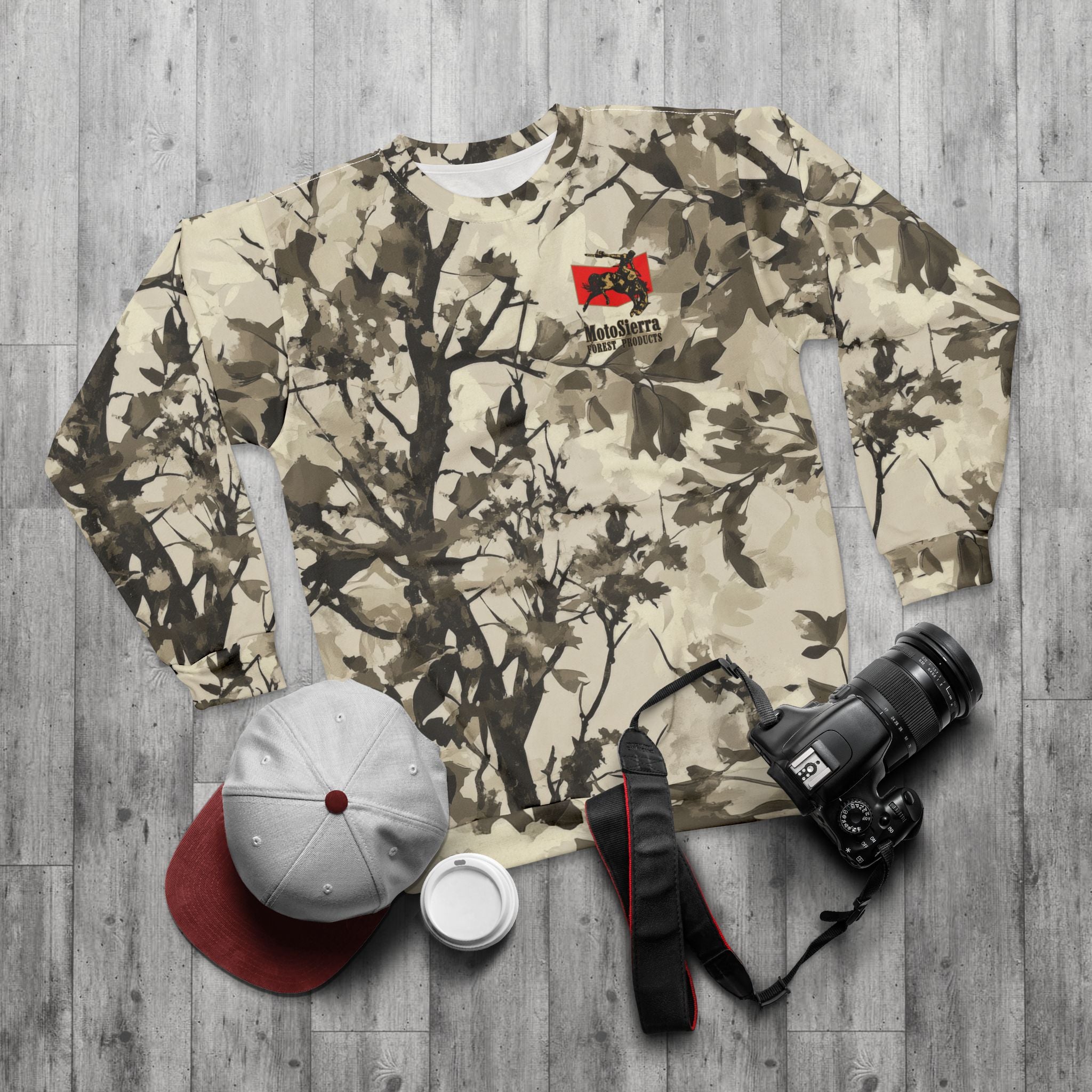 Tree Camo Light Sweatshirt, Unisex Camo Sweater