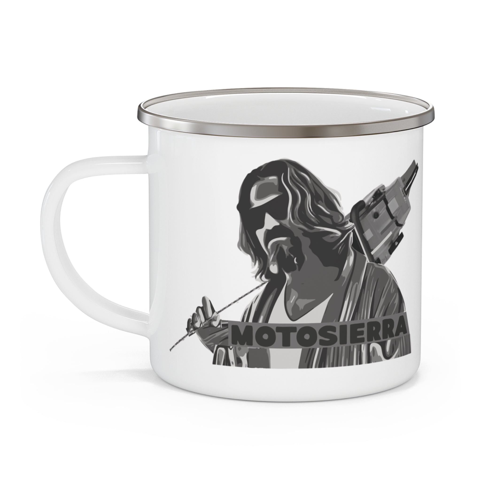White Russian Enamel Camping Mug