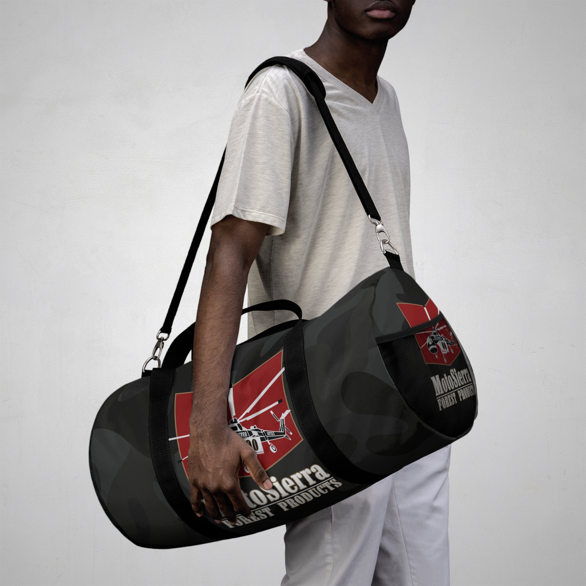Black Camo Crane Logo Duffel Bag - Perfect for Gym, Travel, Outdoor Gifts