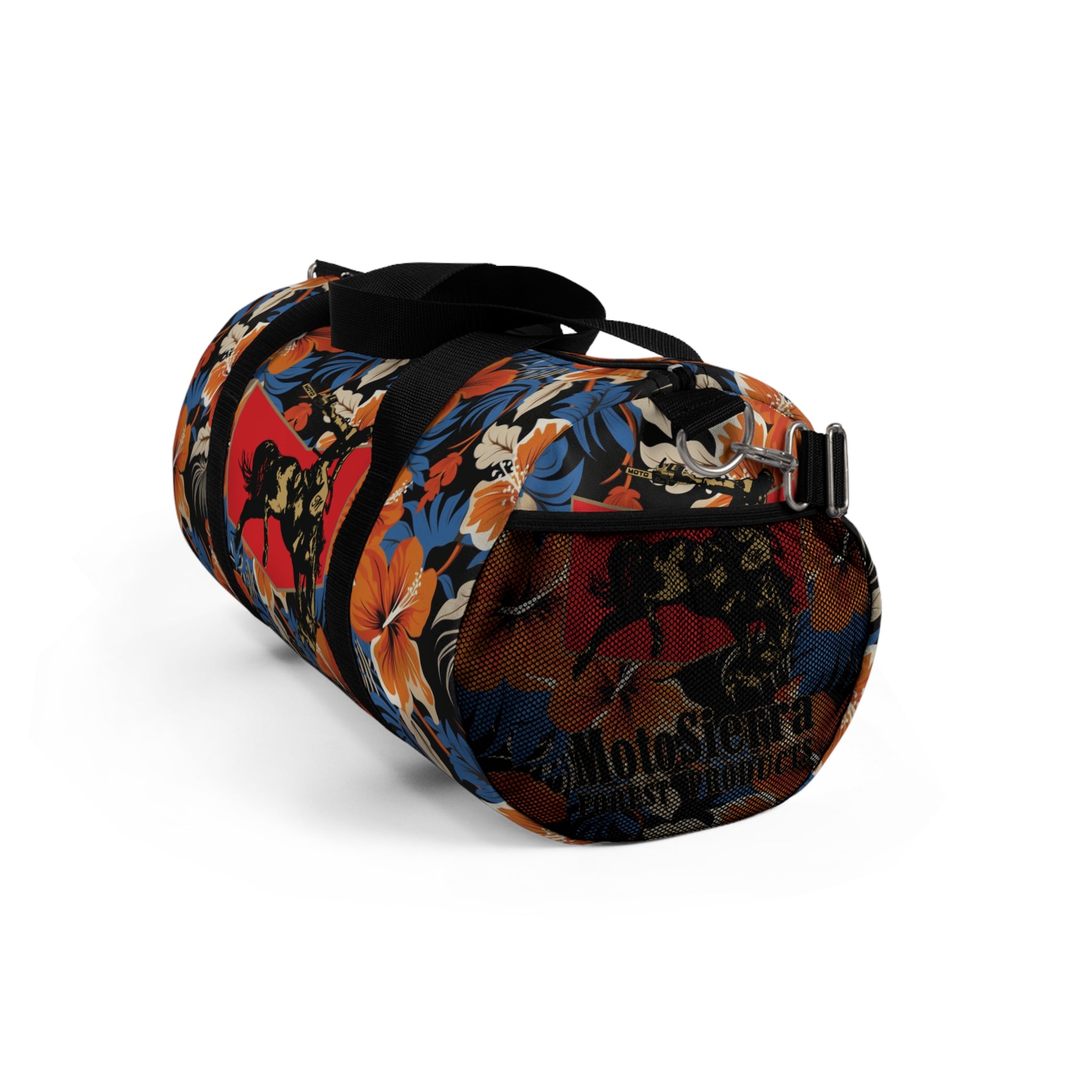 Hawaiian Pattern Cowboy Logo Motosierra Adventure Duffel Bag - Perfect for Gym, Travel, Outdoor Activities, Gifts