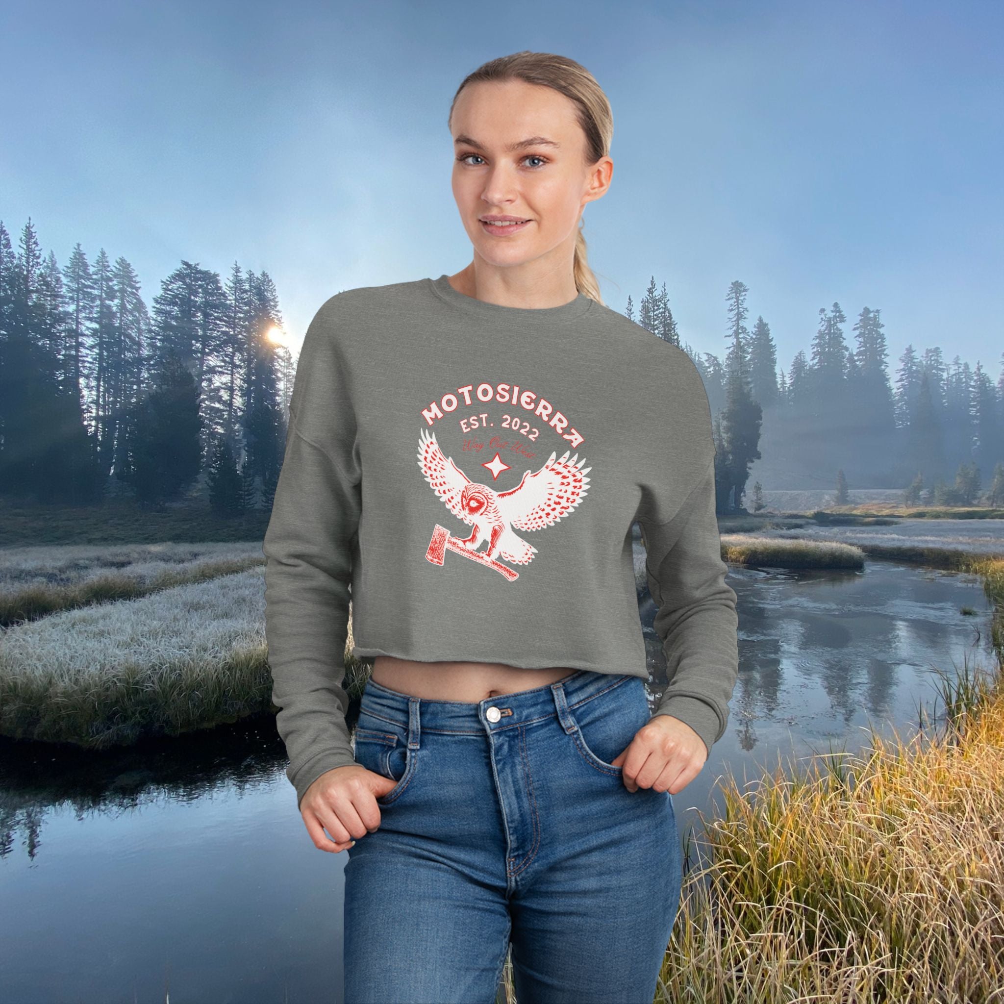 Owl Logo Women's Cropped Sweatshirt