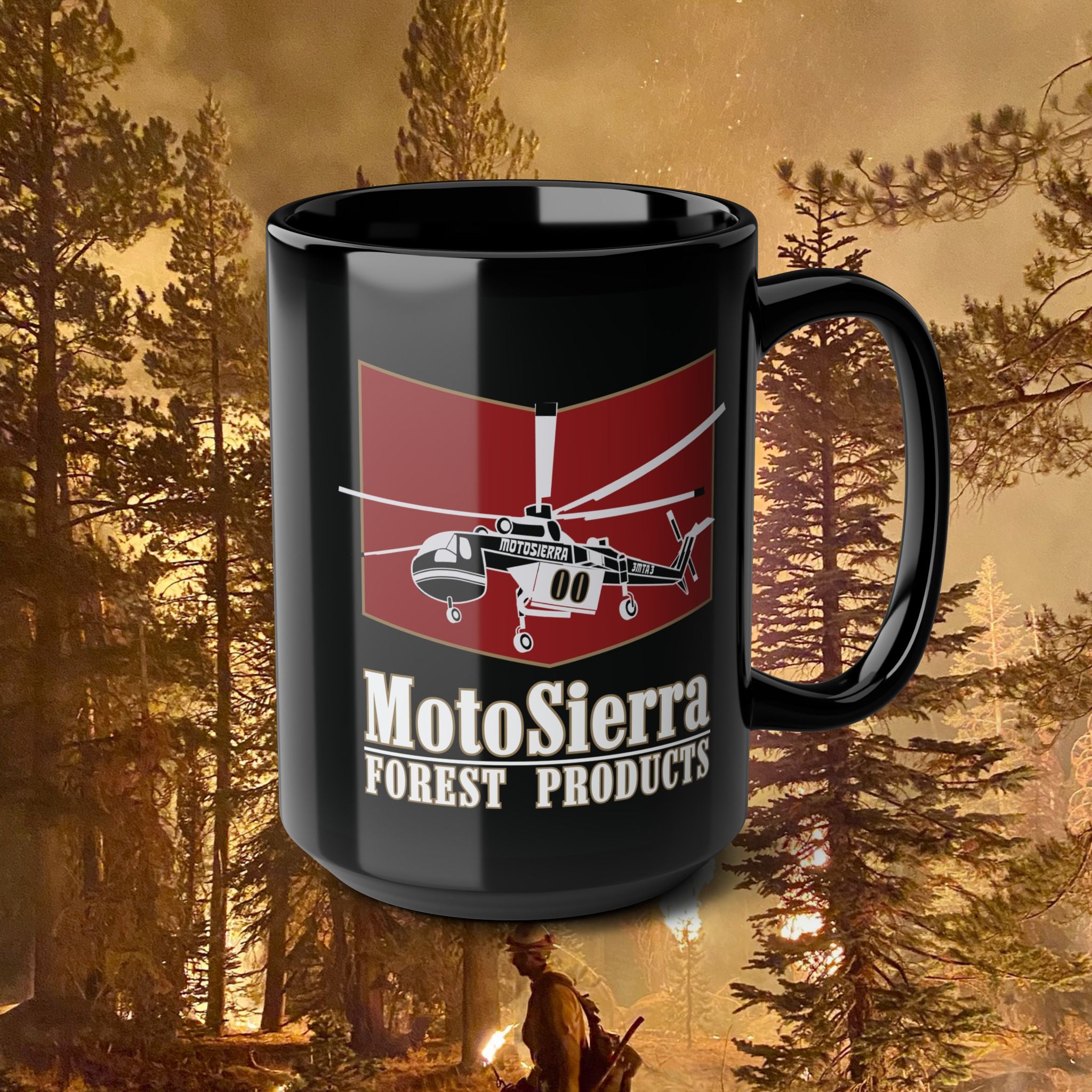 Da Crane 15oz Black Mug - Perfect for Outdoor Enthusiasts