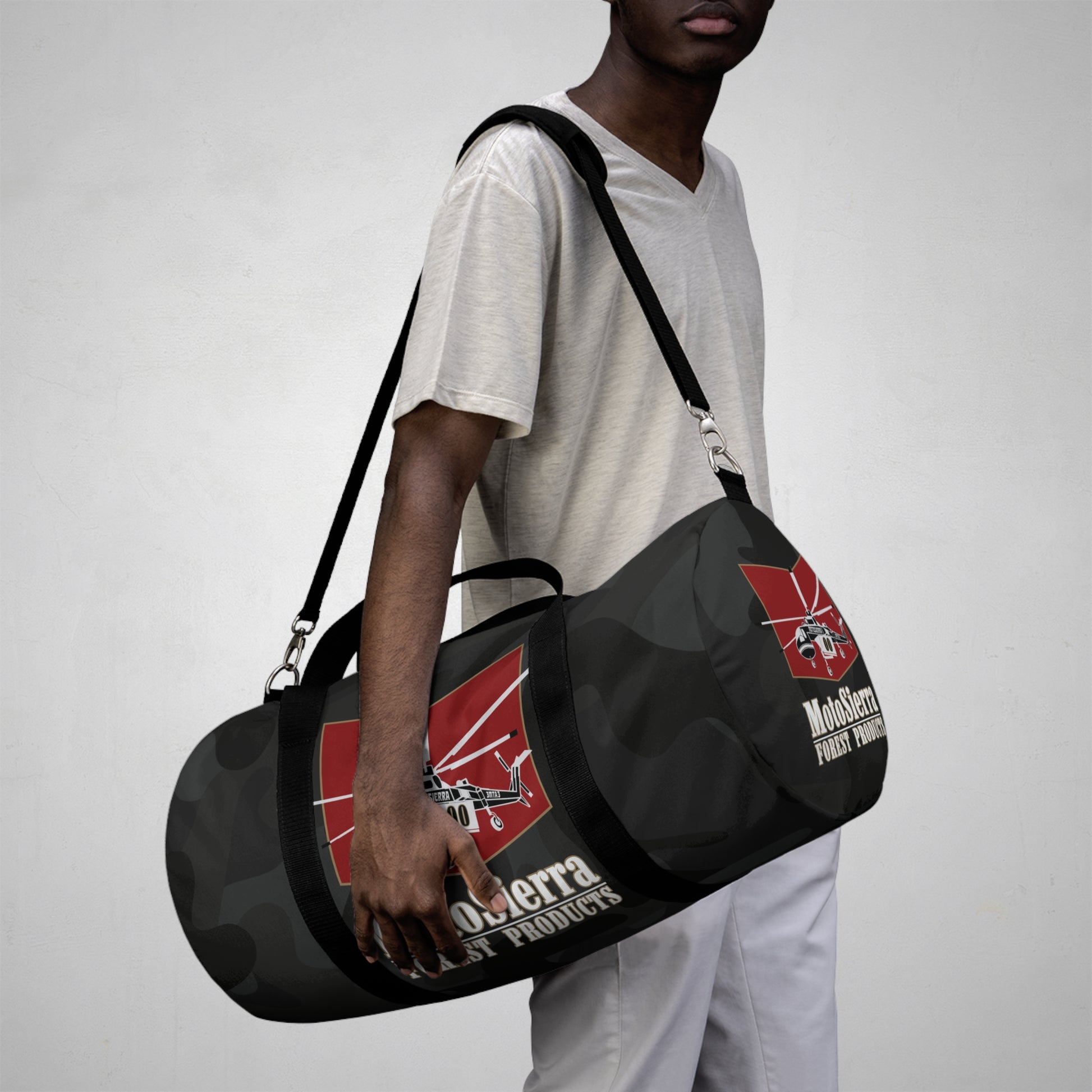 Black Camo Crane Logo Duffel Bag - Perfect for Gym, Travel, Outdoor Gifts