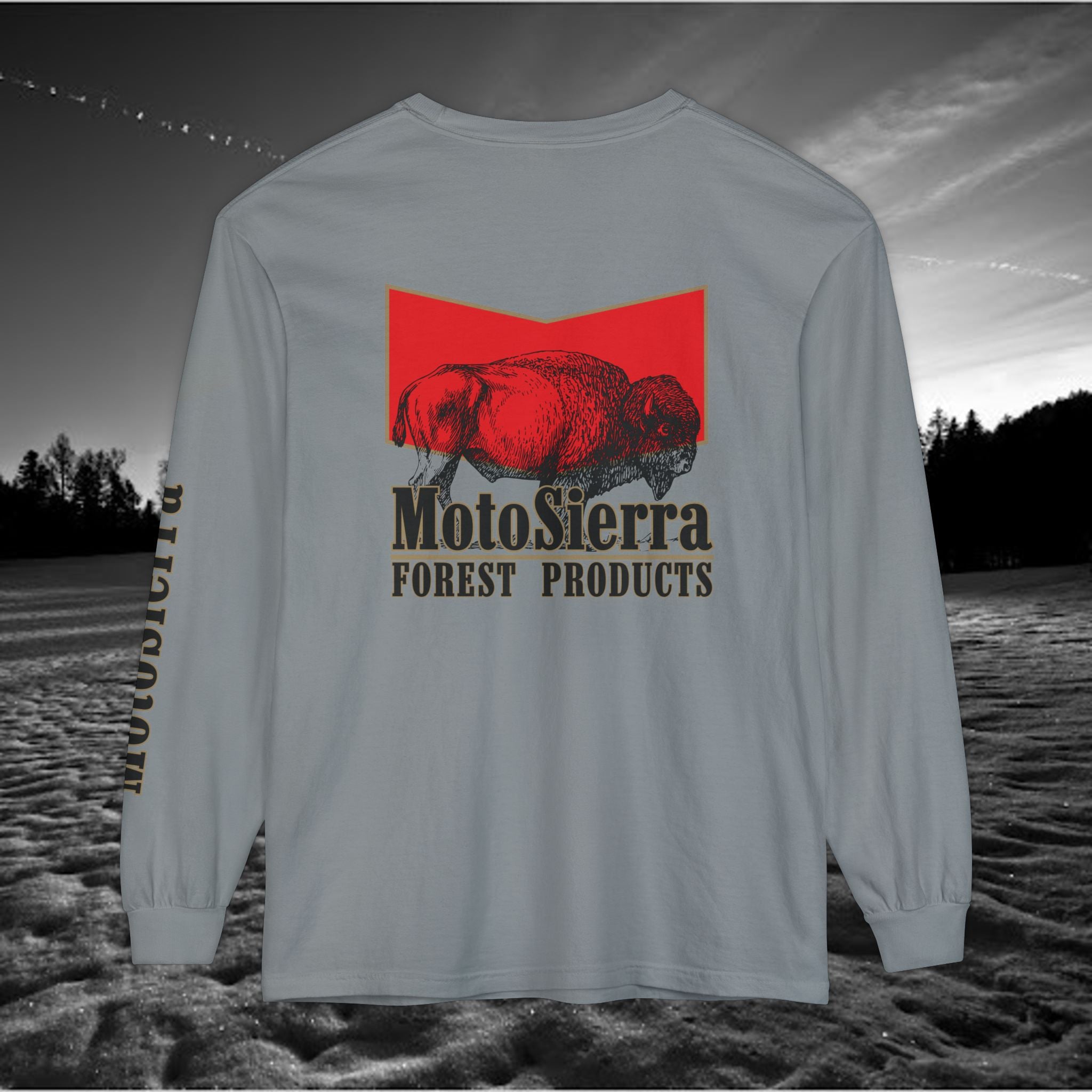 MotoSierra Forest Products Long Sleeve T-Shirt | Unisex Outdoor Apparel