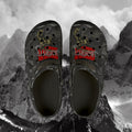 Warped Logo Leaf Pattern Foam Rubber Shoes