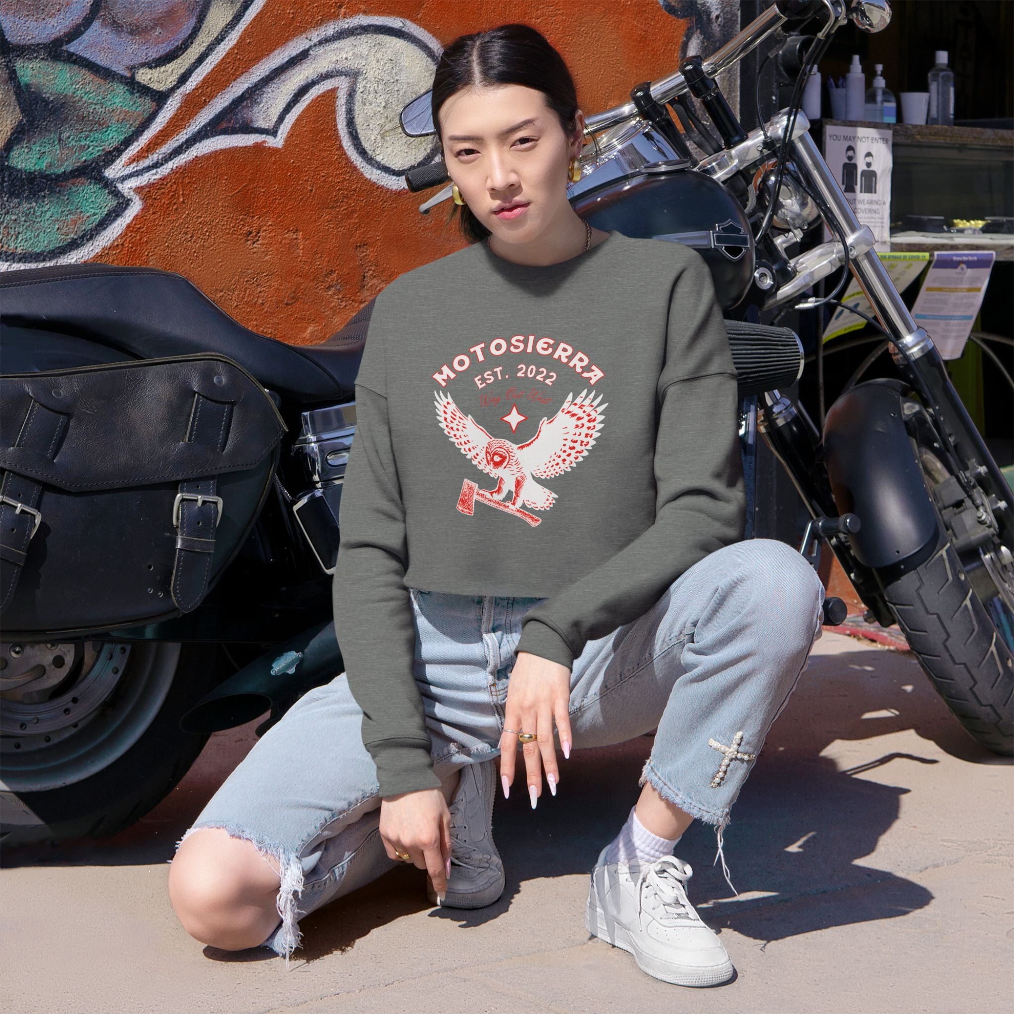 Owl Logo Women's Cropped Sweatshirt