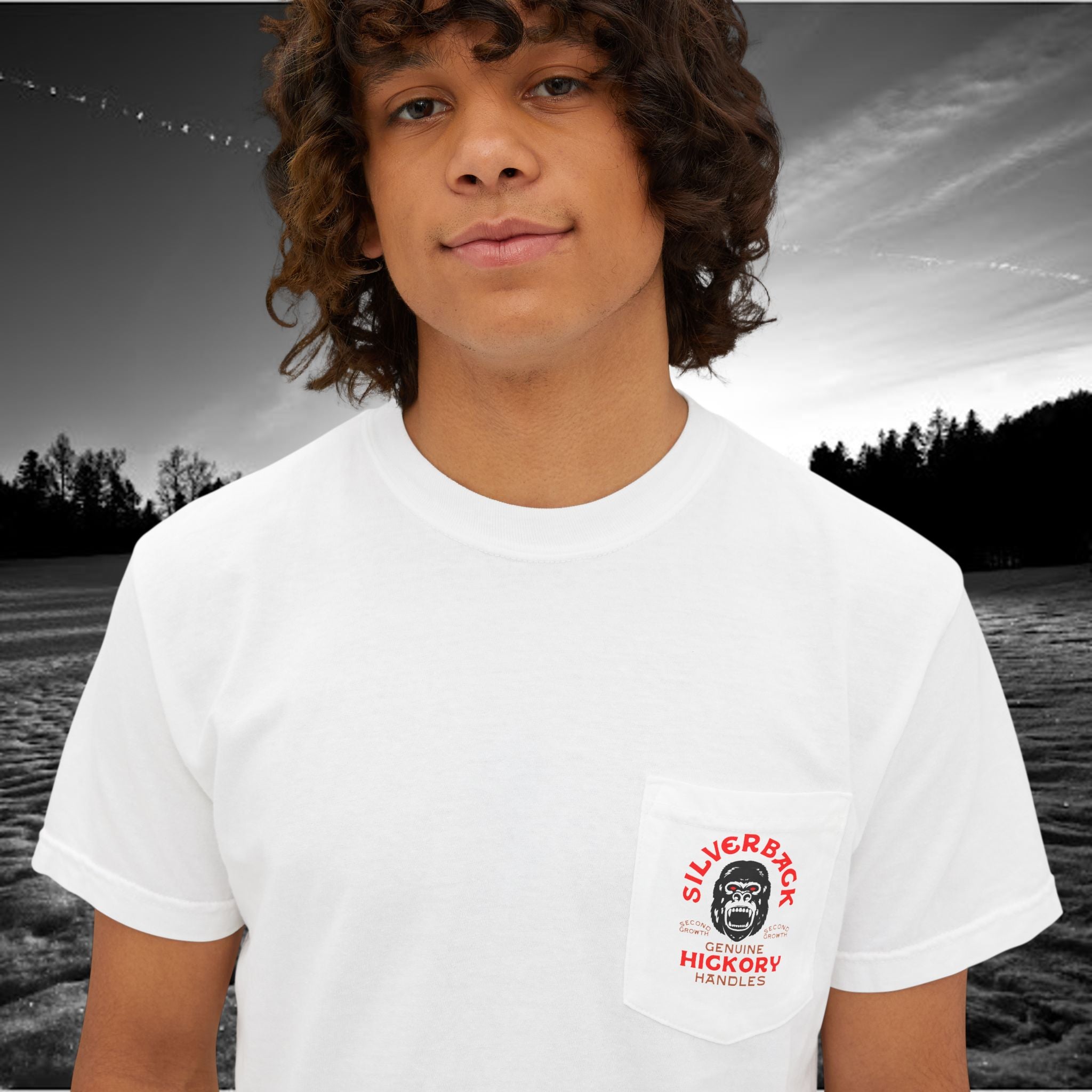 Silverback Axe Handles Unisex Pocket T-Shirt - Premium Garment-Dyed Tee