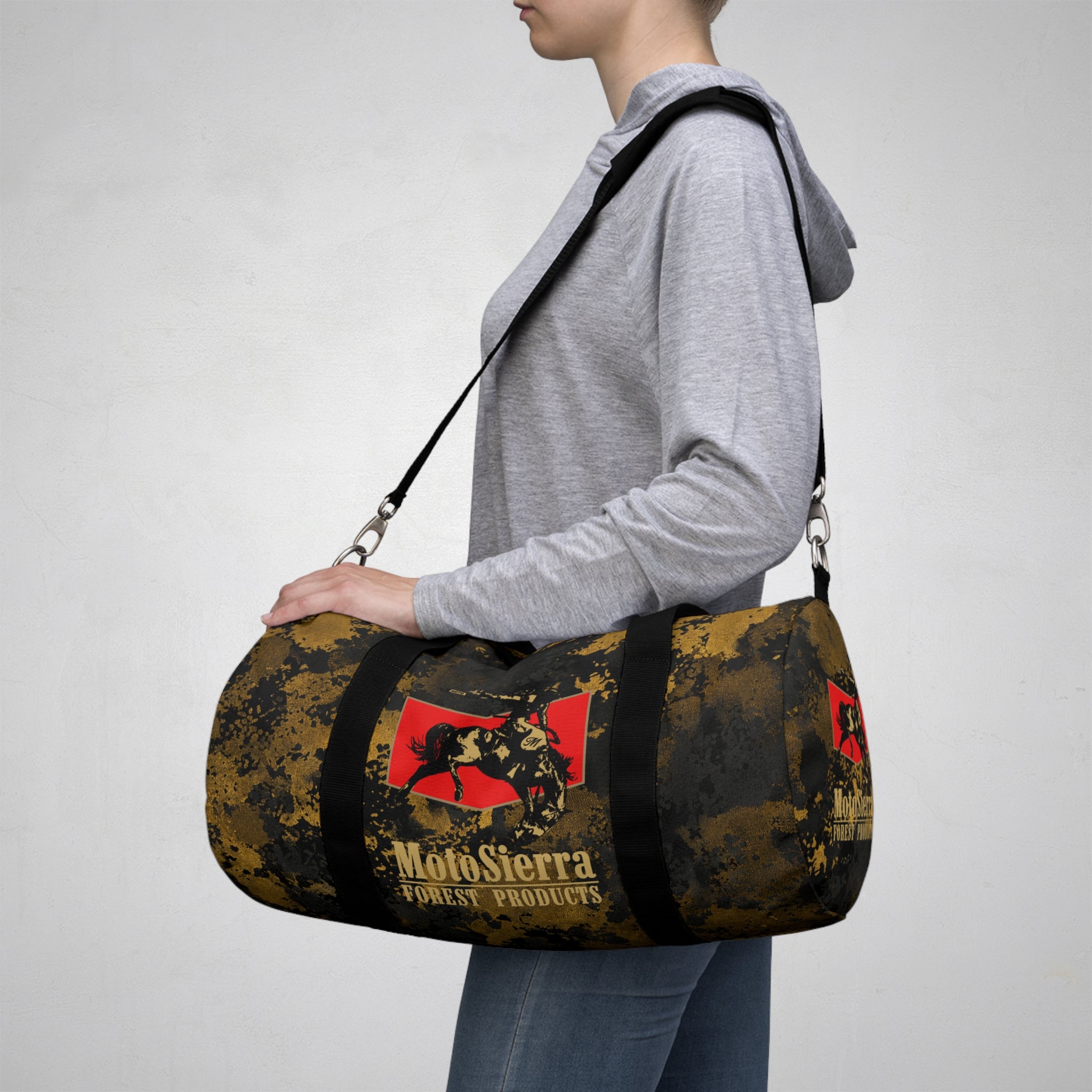 Gold Flecktarn Cowboy Logo  Duffel Bag