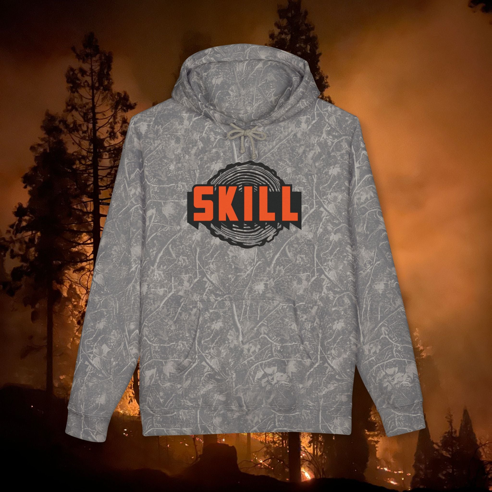 Skill Logo Camo Unisex Heavyweight Hooded Sweatshirt
