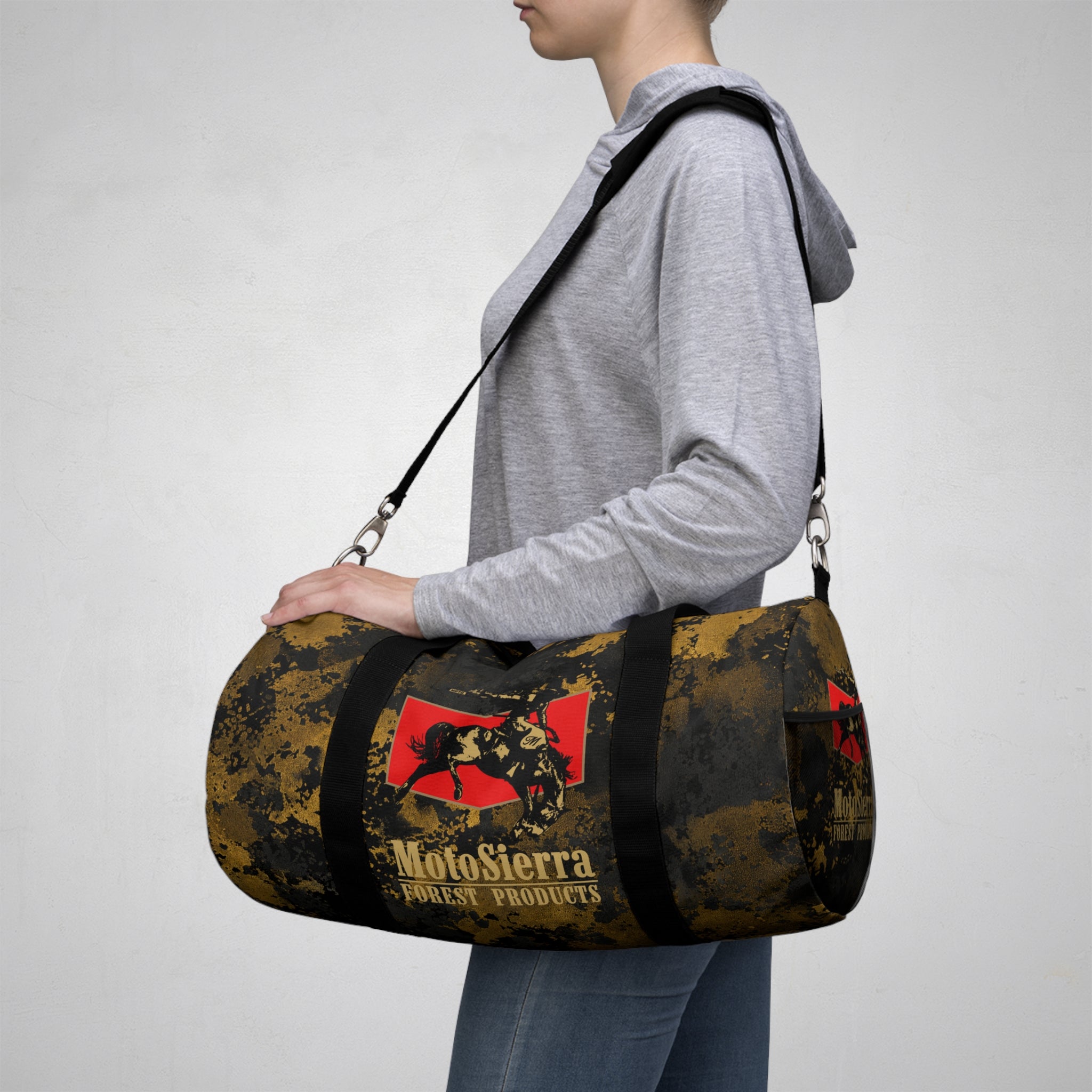 Gold Flecktarn Cowboy Logo  Duffel Bag