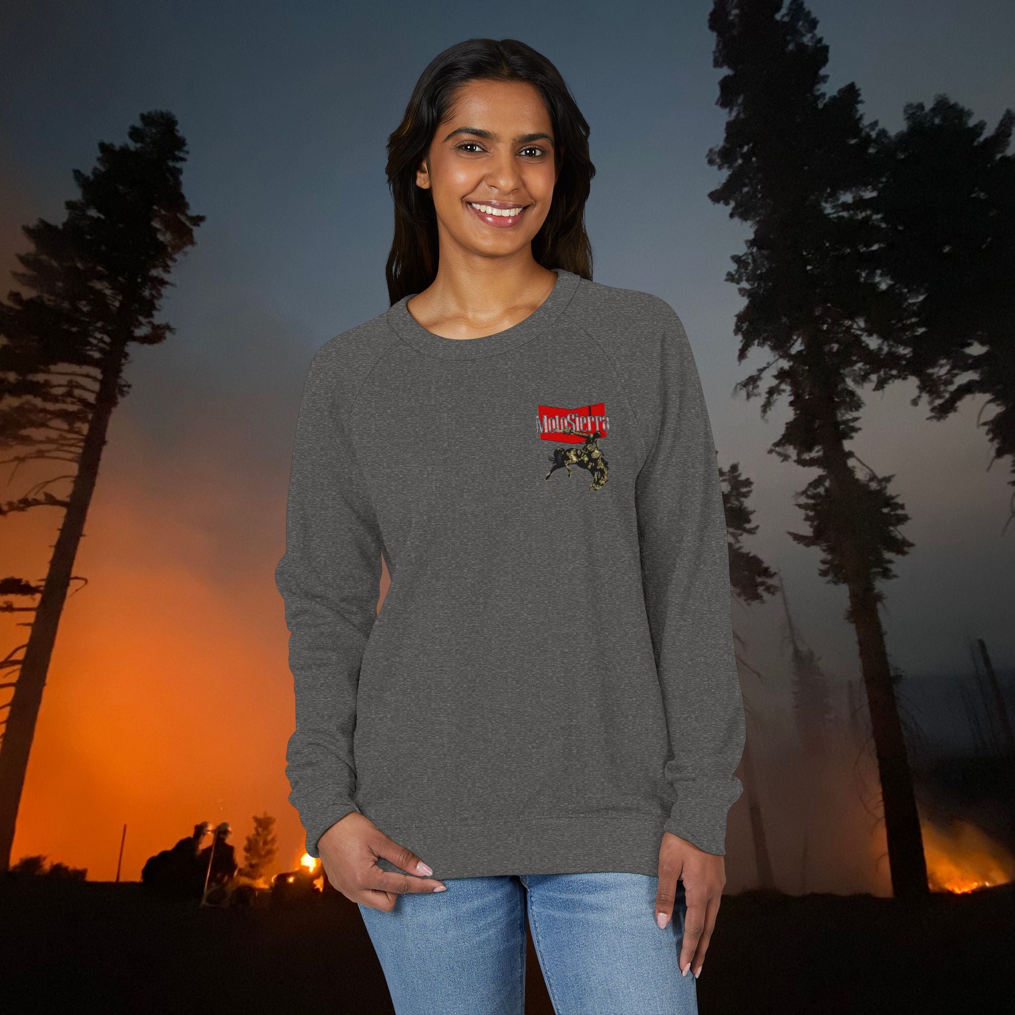 Warped Logo Unisex French Terry Raglan Crewneck