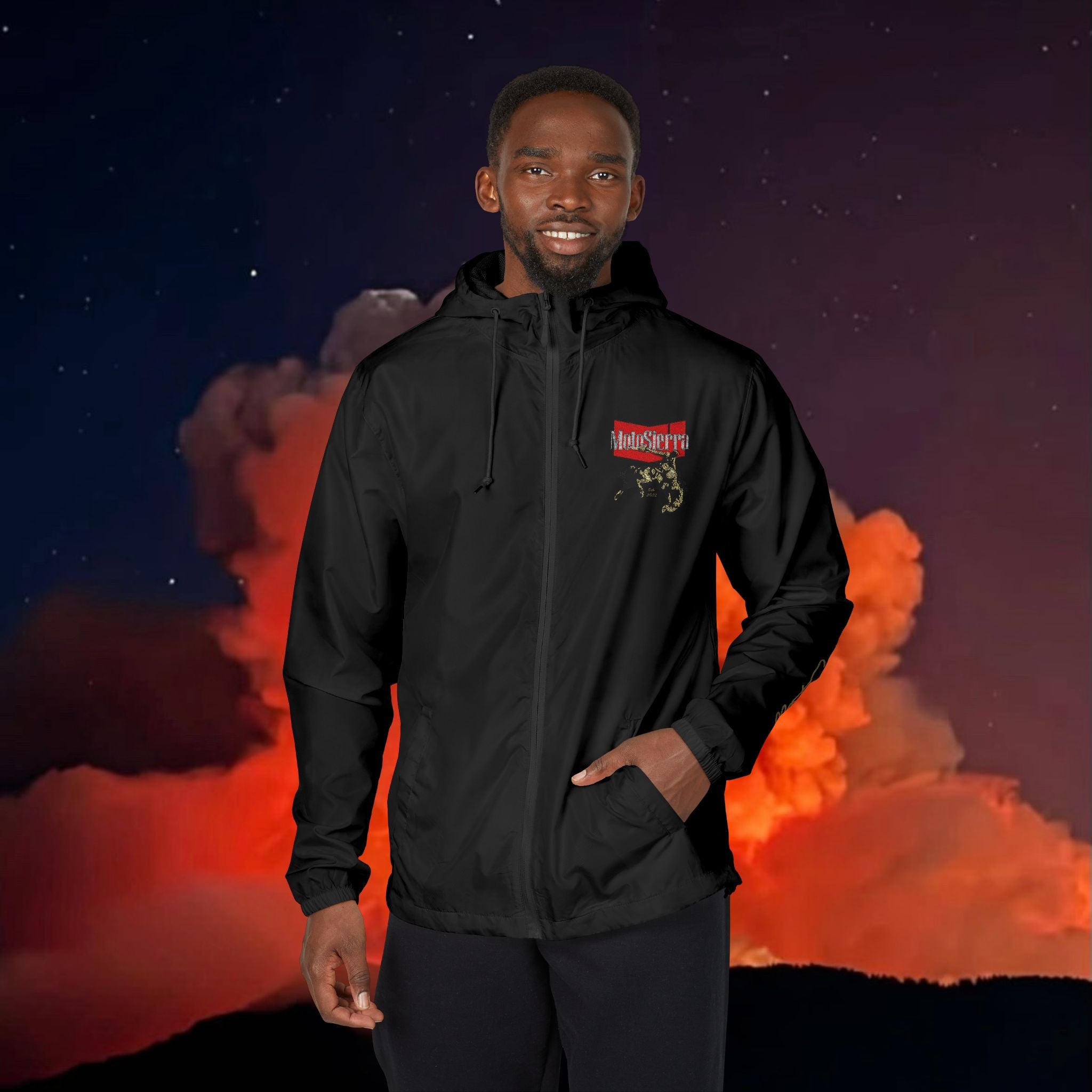 Warped Logo Unisex Full-Zip Windbreaker Jacket