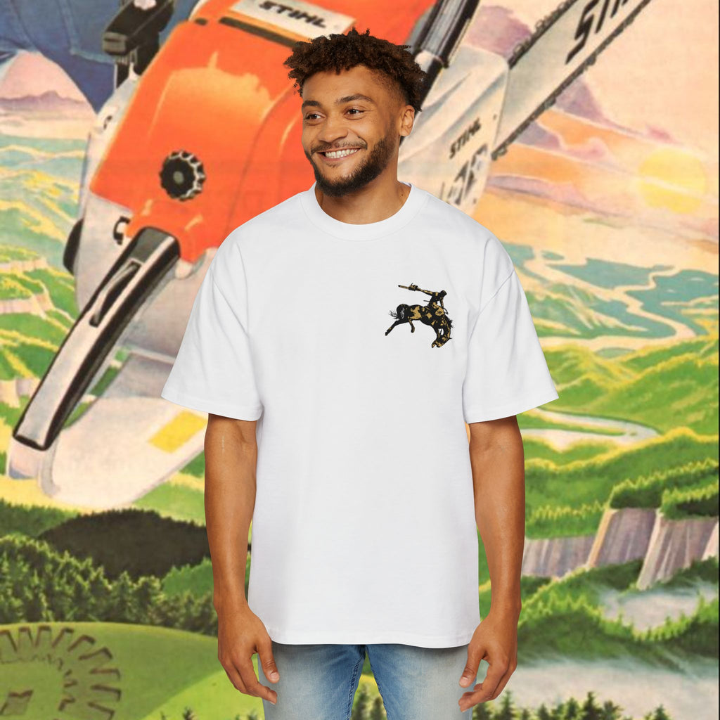 Australia Cowboy Logo Men's Heavy Oversized Tee