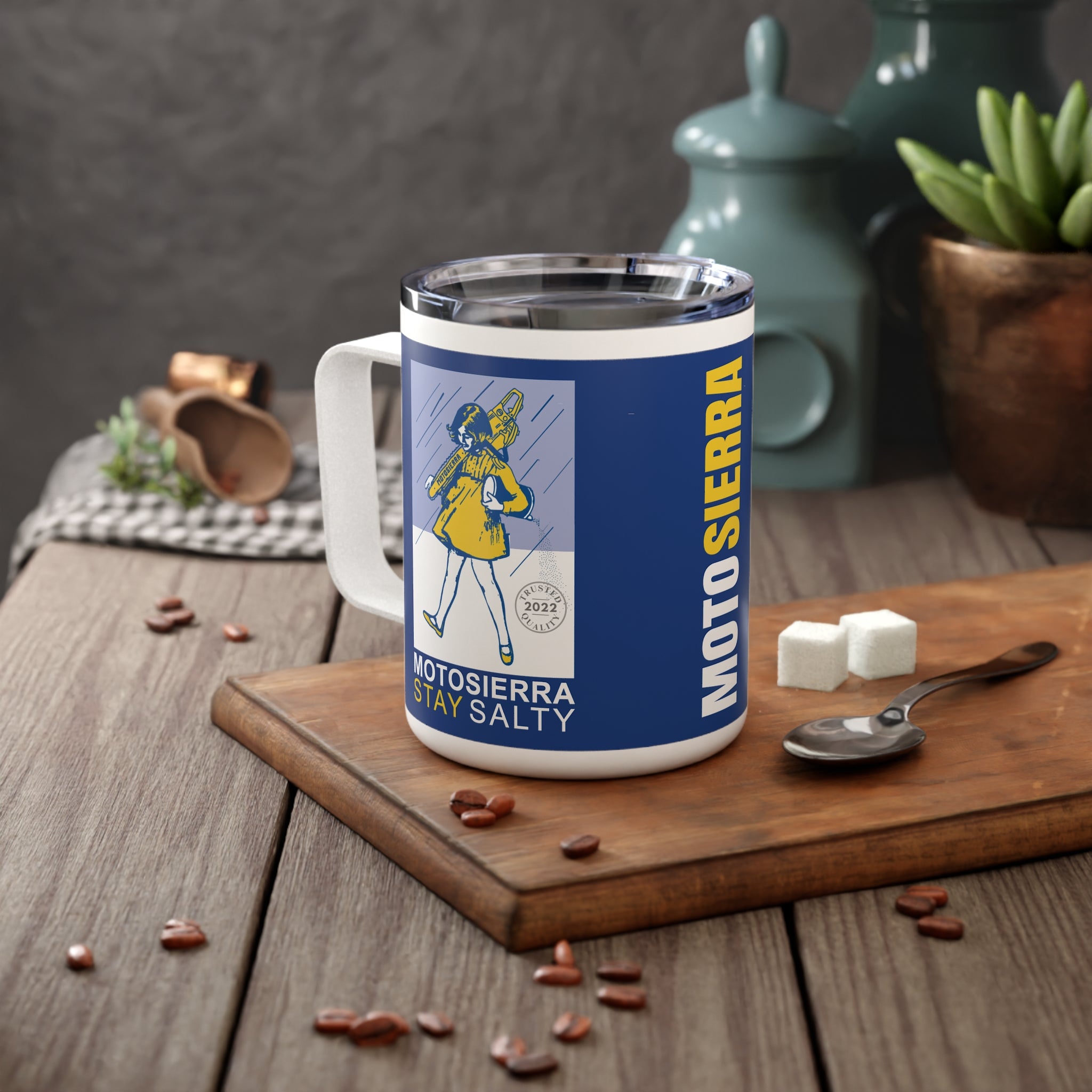 STAY SALTY Insulated Travel Mug, Camping Coffee Cup