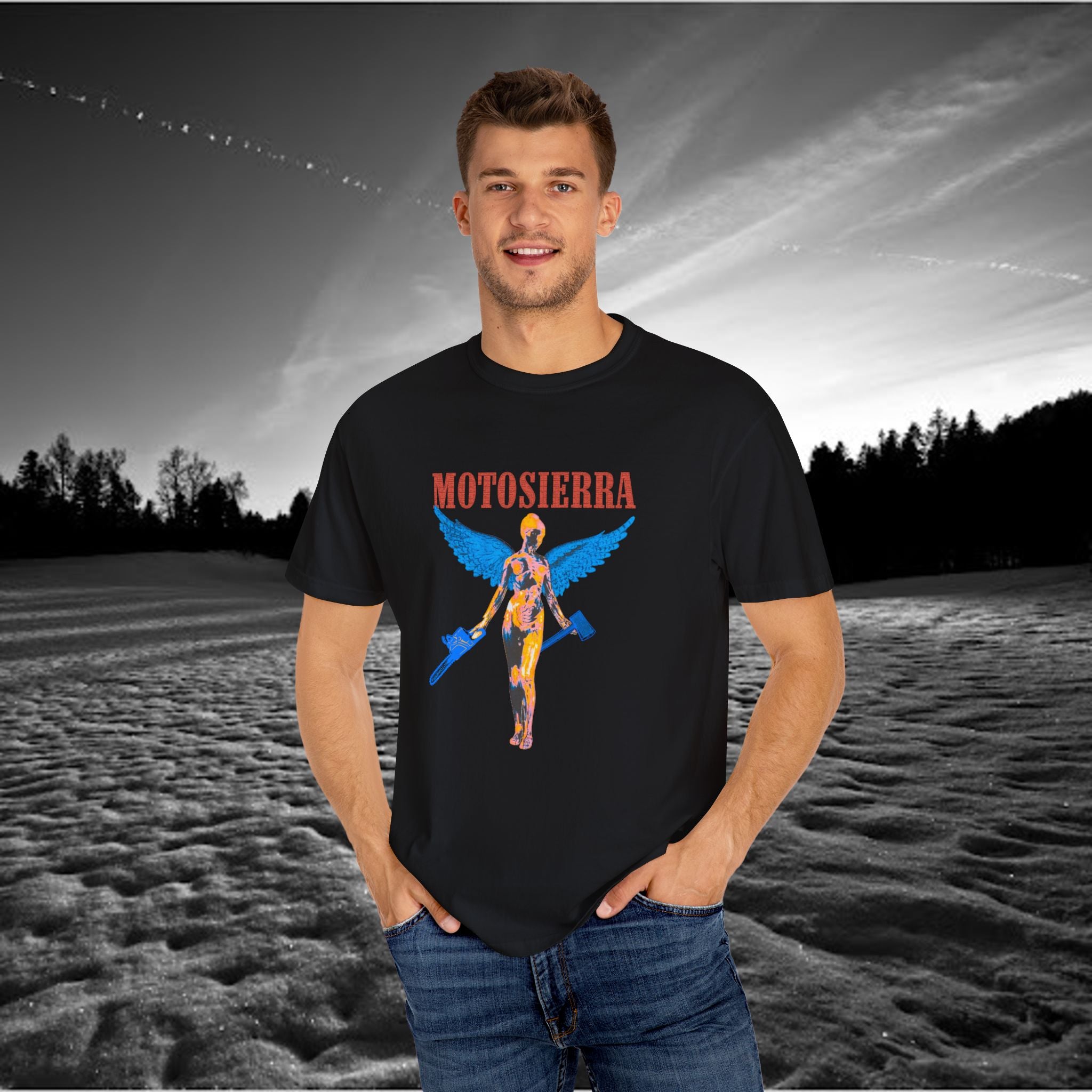 Aberdeen Garment-Dyed T-Shirt with Artistic Print, Casual Wear, Unique Gift, Graphic Tee