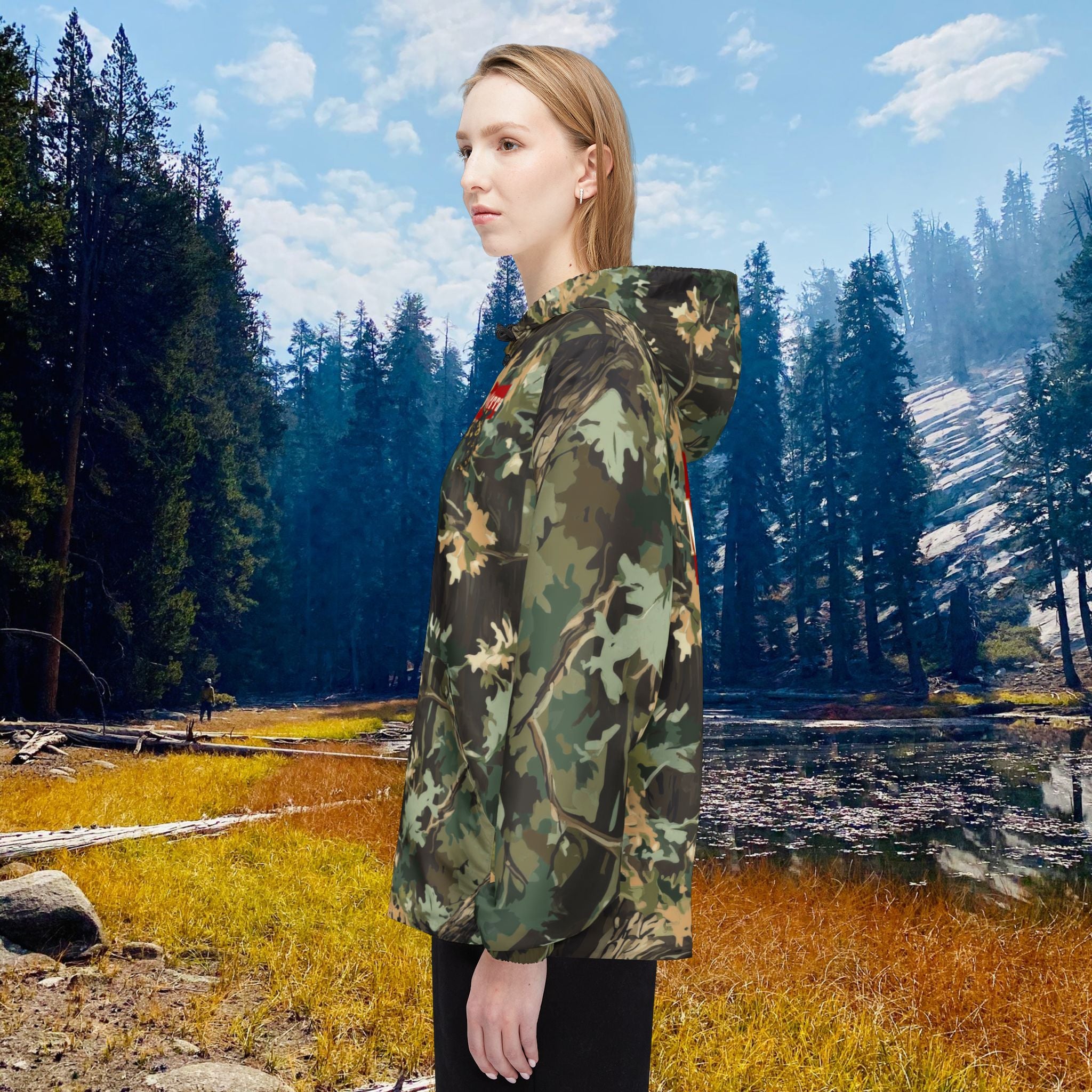 1. Green Camo Windbreaker Jacket | Outdoorsy Style, Hiking Gear, Adventure Apparel, Nature Lover's Jacket, Trendy Water-Resistant Fashion