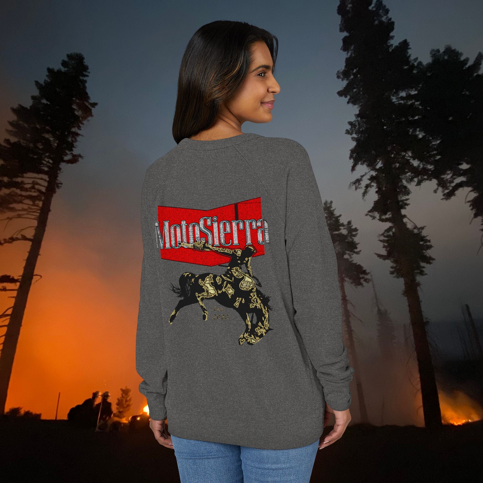 Warped Logo Unisex French Terry Raglan Crewneck