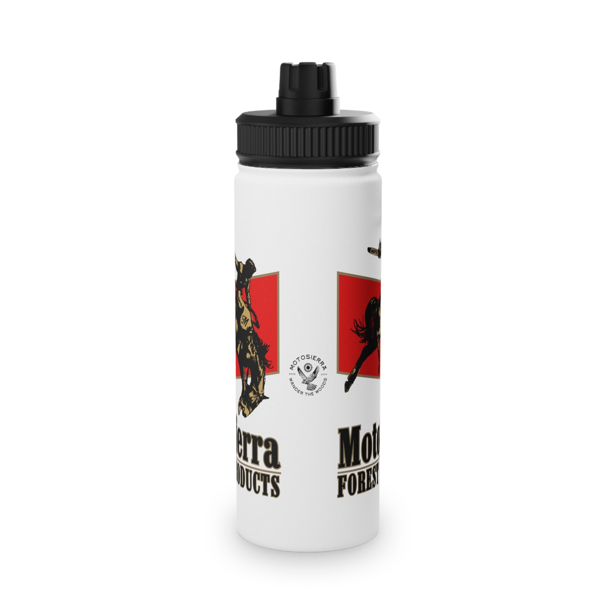 MotoSierra Stainless Steel Water Bottle, Sports Lid, Gym Hydration, Outdoor Adventure, Travel Companion,