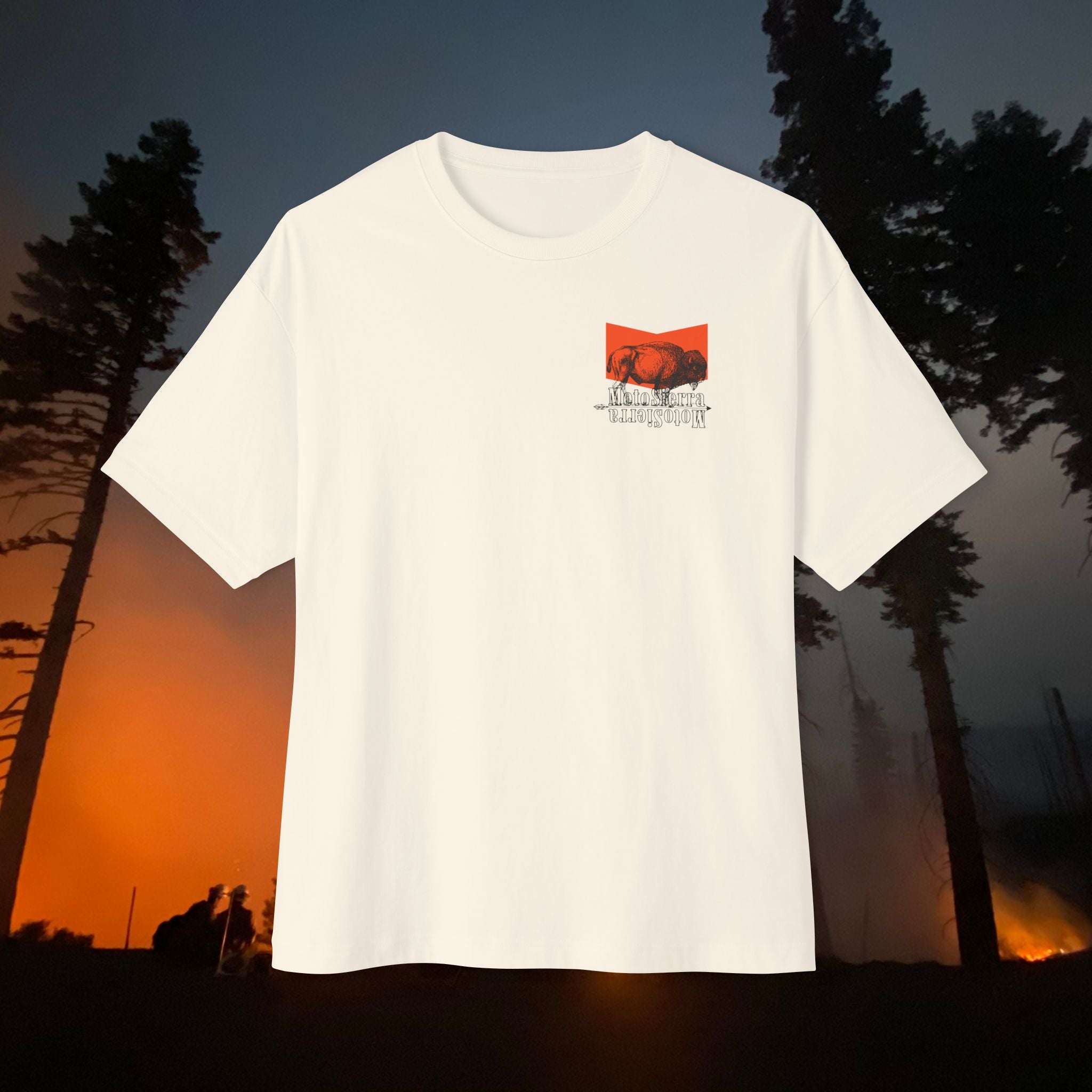 Orange Bison Logo Unisex Oversized Boxy Tee