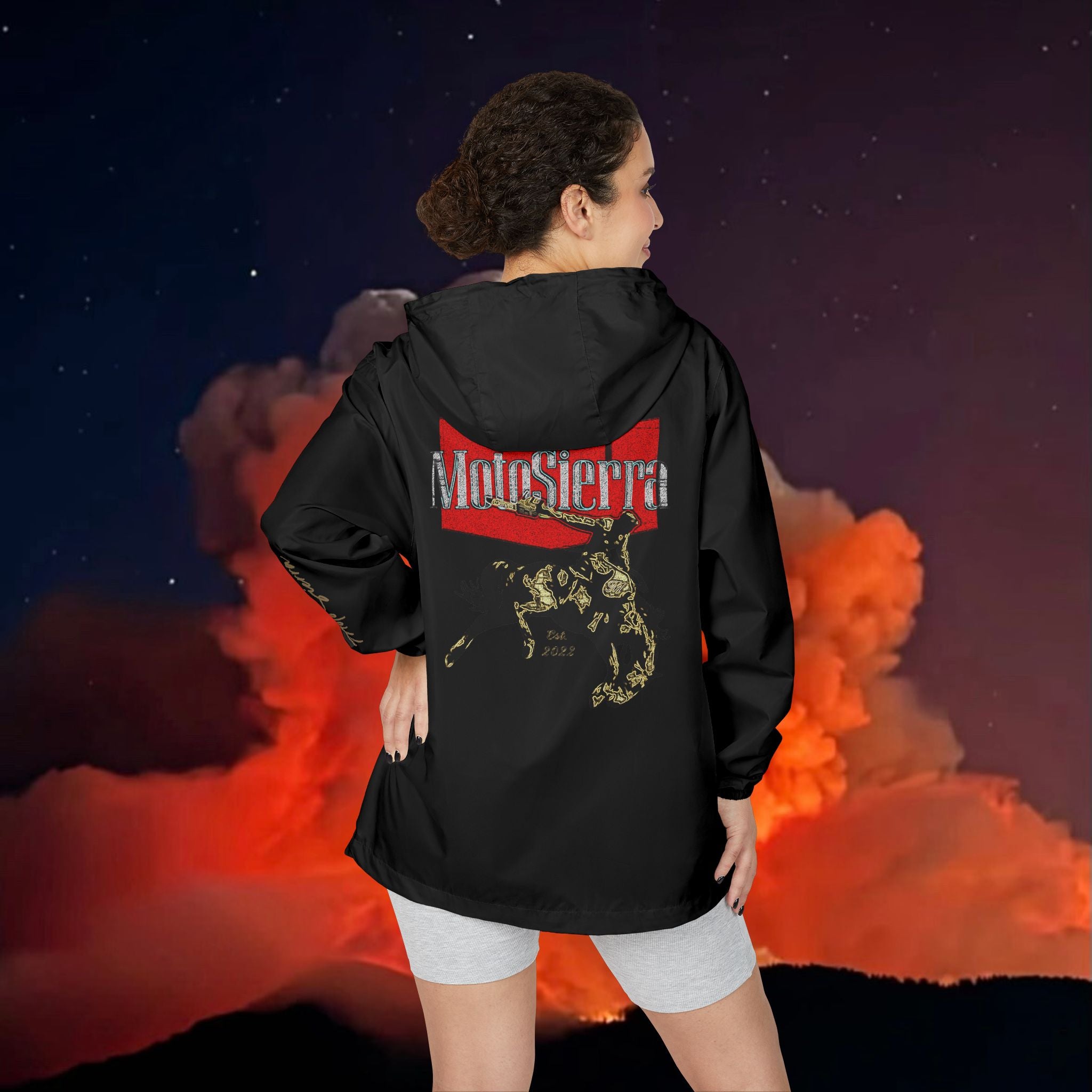 Warped Logo Unisex Full-Zip Windbreaker Jacket