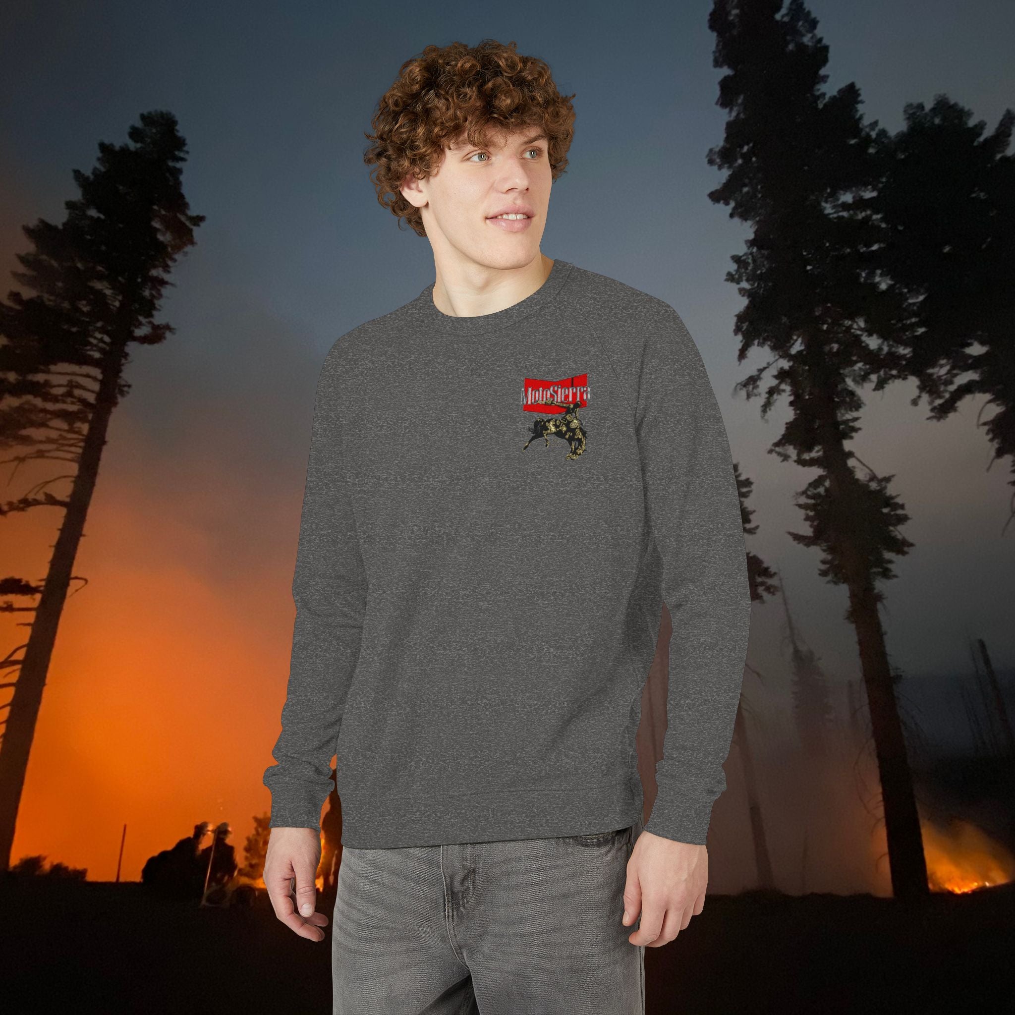 Warped Logo Unisex French Terry Raglan Crewneck