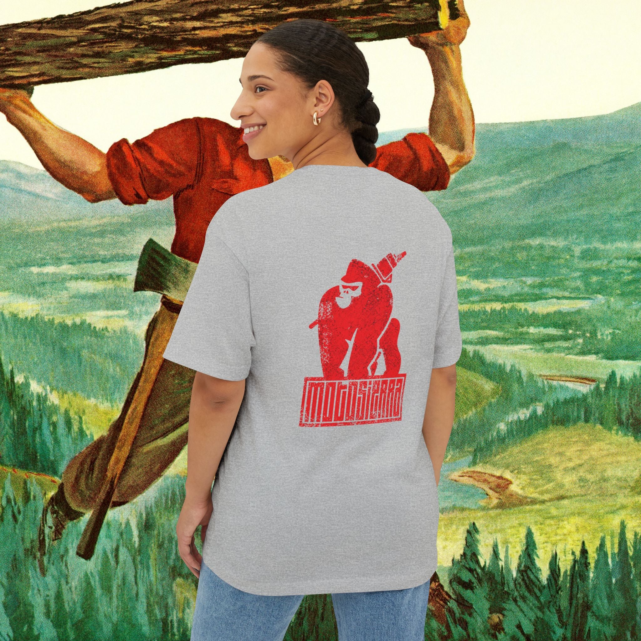 Skilled Labor Red Unisex Oversized Boxy Tee