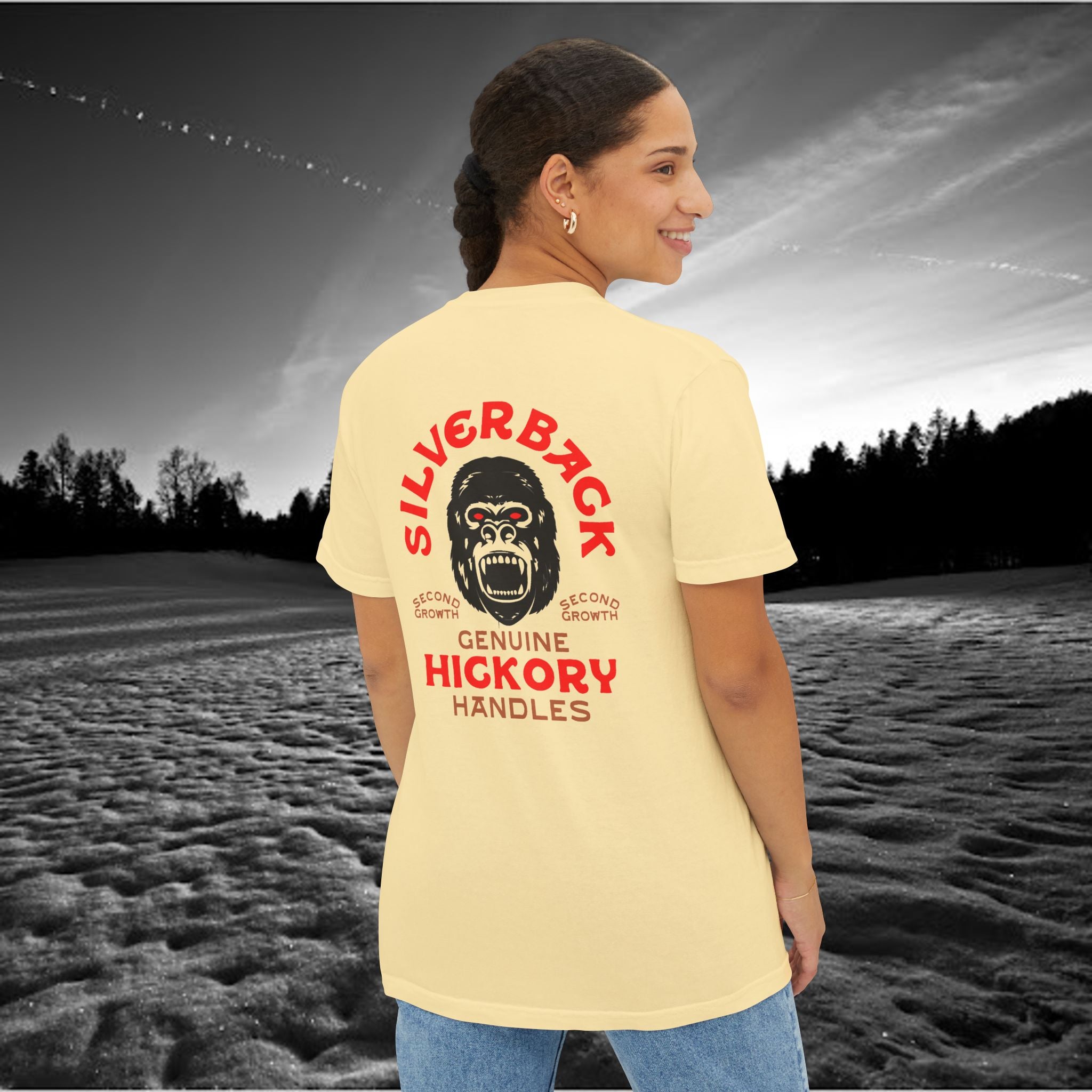 Silverback Axe Handles Unisex Pocket T-Shirt - Premium Garment-Dyed Tee