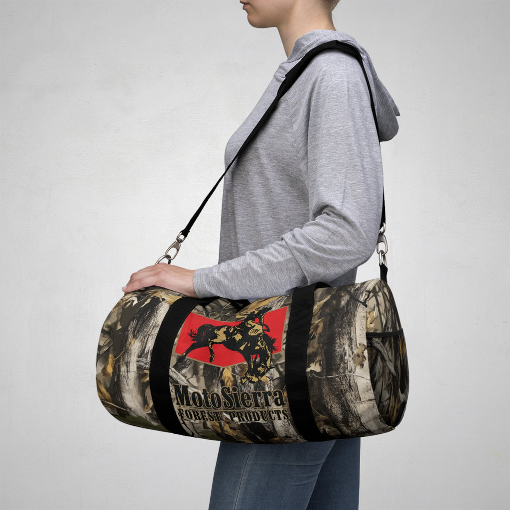 Tree Camo Kestrel Logo Motosierra Adventure Duffel Bag - Perfect for Gym, Travel, Outdoor Activities, Weekend Getaway, Gifts