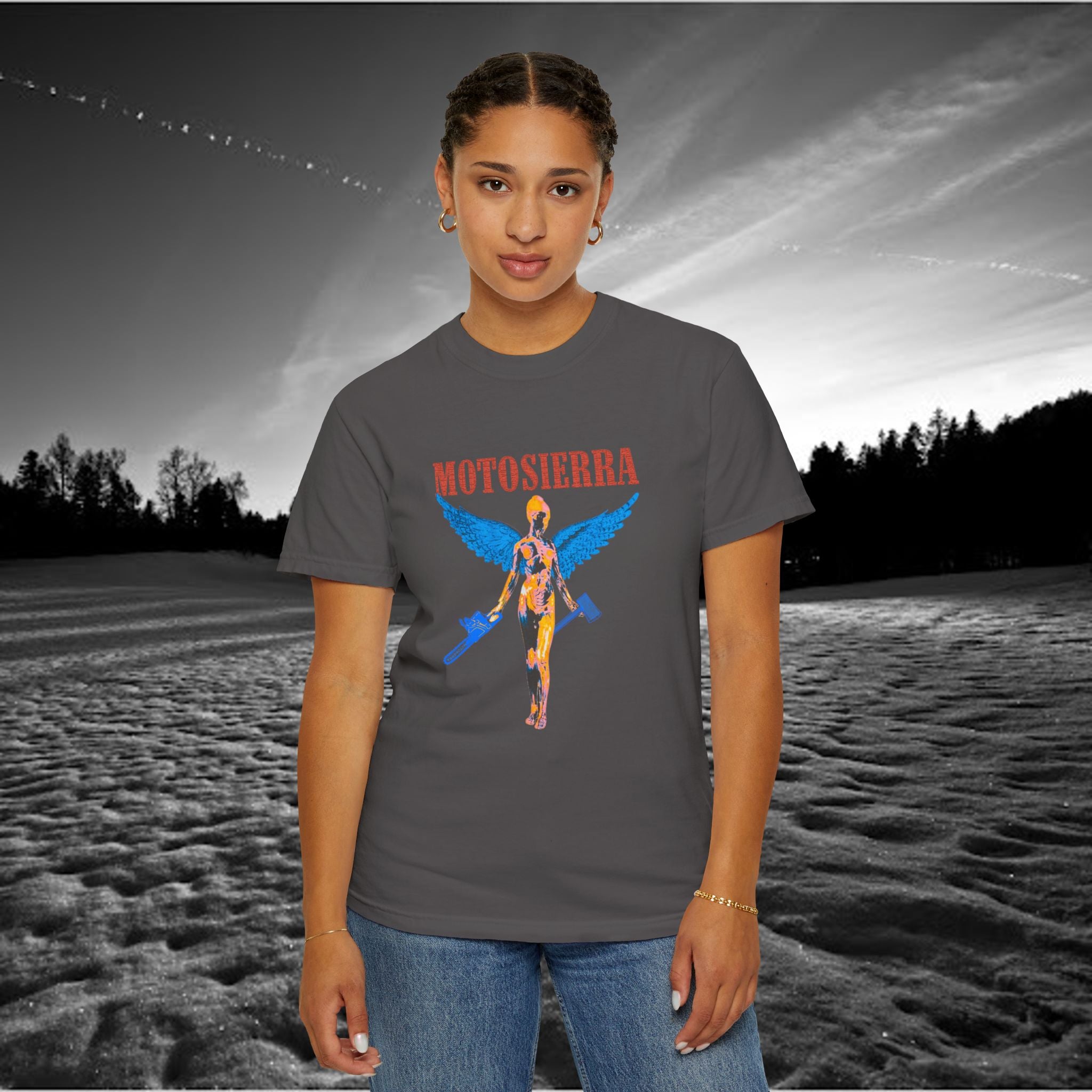 Aberdeen Garment-Dyed T-Shirt with Artistic Print, Casual Wear, Unique Gift, Graphic Tee