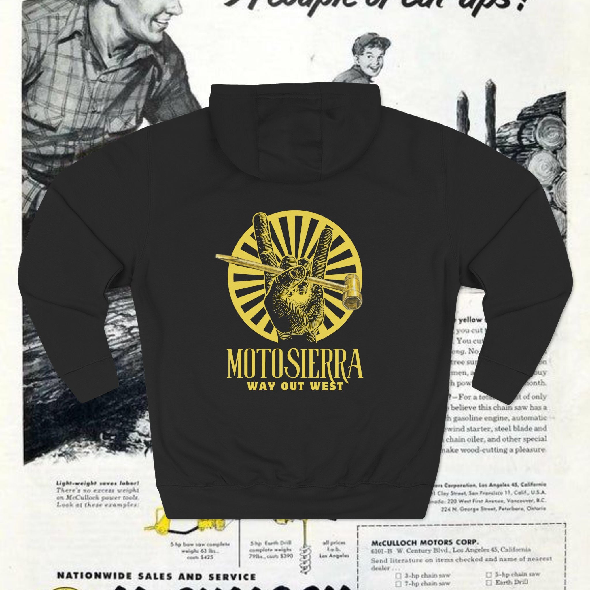 Horns Three-Panel Fleece Hoodie