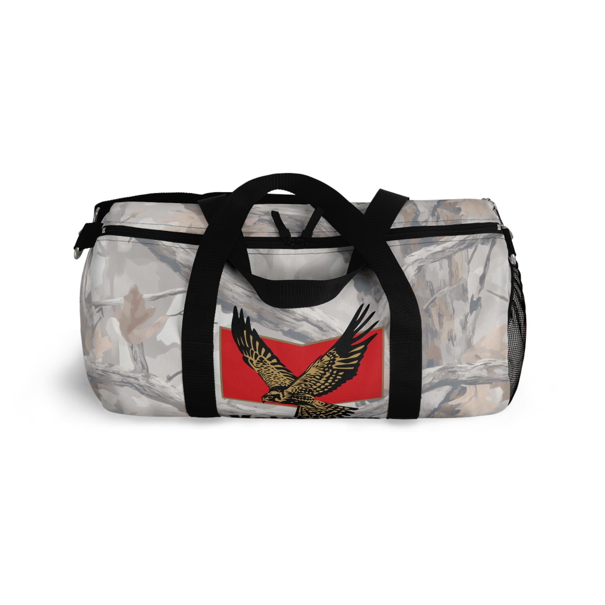 Kestrel Ghost Camo Logo Motosierra Adventure Duffel Bag - Perfect for Gym, Travel, Outdoor Activities, Weekend Getaway, Gifts