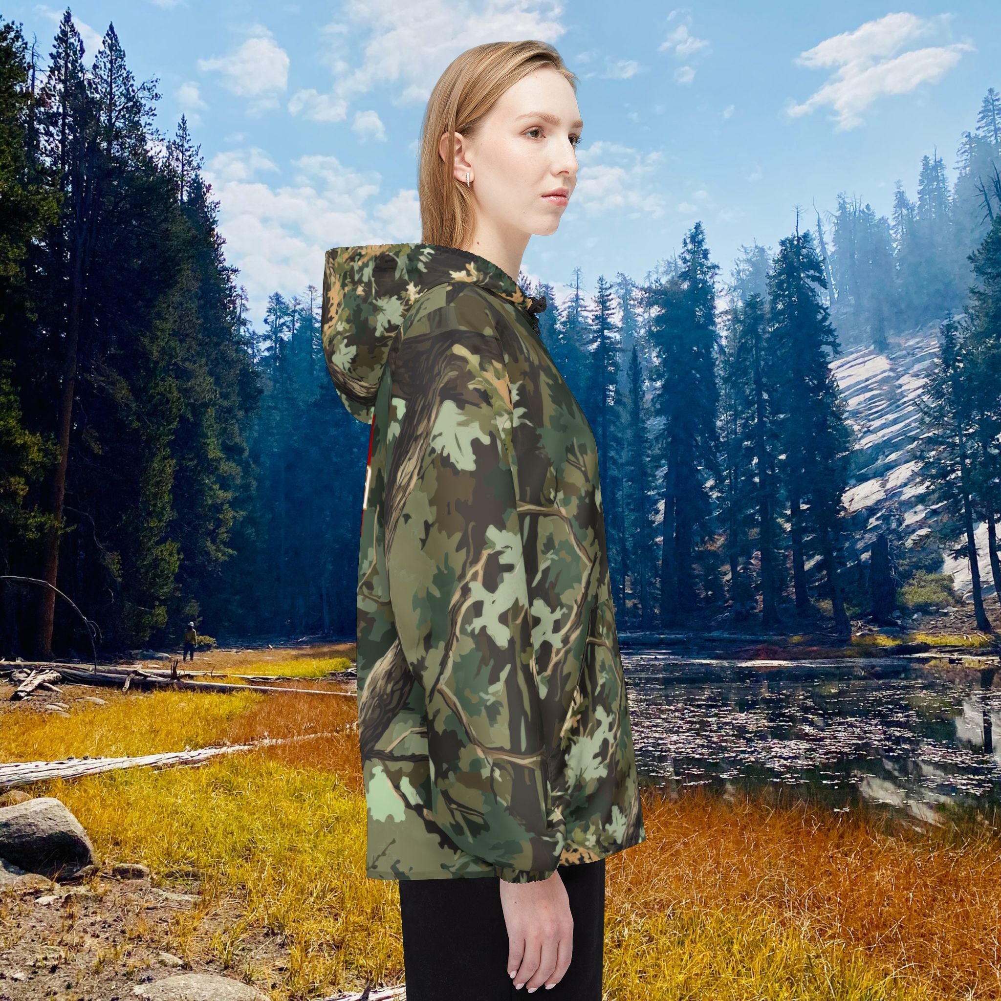 1. Green Camo Windbreaker Jacket | Outdoorsy Style, Hiking Gear, Adventure Apparel, Nature Lover's Jacket, Trendy Water-Resistant Fashion
