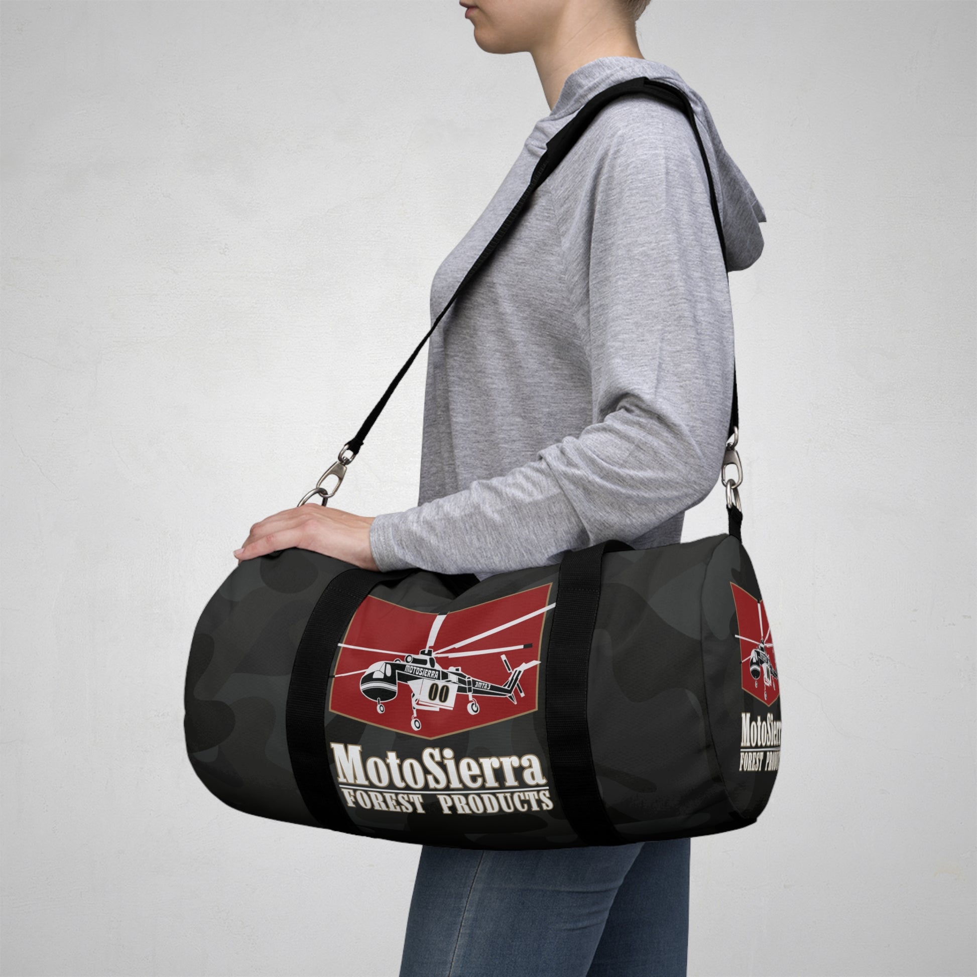 Black Camo Crane Logo Duffel Bag - Perfect for Gym, Travel, Outdoor Gifts
