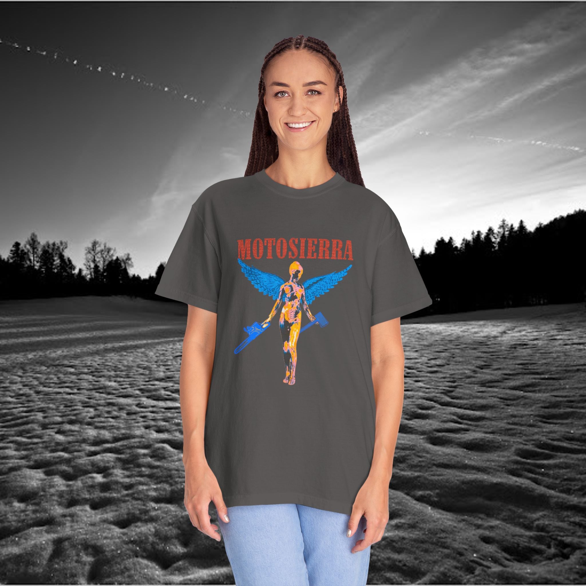 Aberdeen Garment-Dyed T-Shirt with Artistic Print, Casual Wear, Unique Gift, Graphic Tee