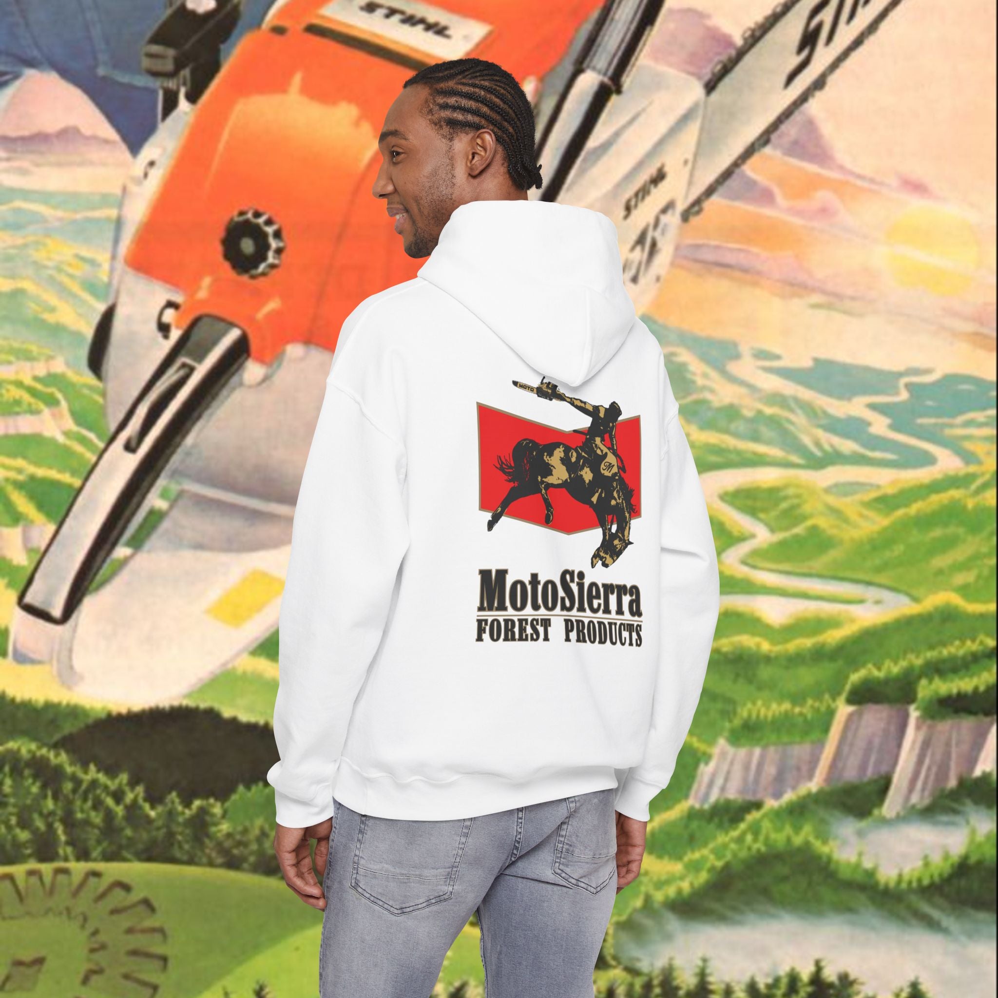 EUROPE ONLY Chevron Cowboy Logo Unisex Heavy Blend™ Hooded Sweatshirt