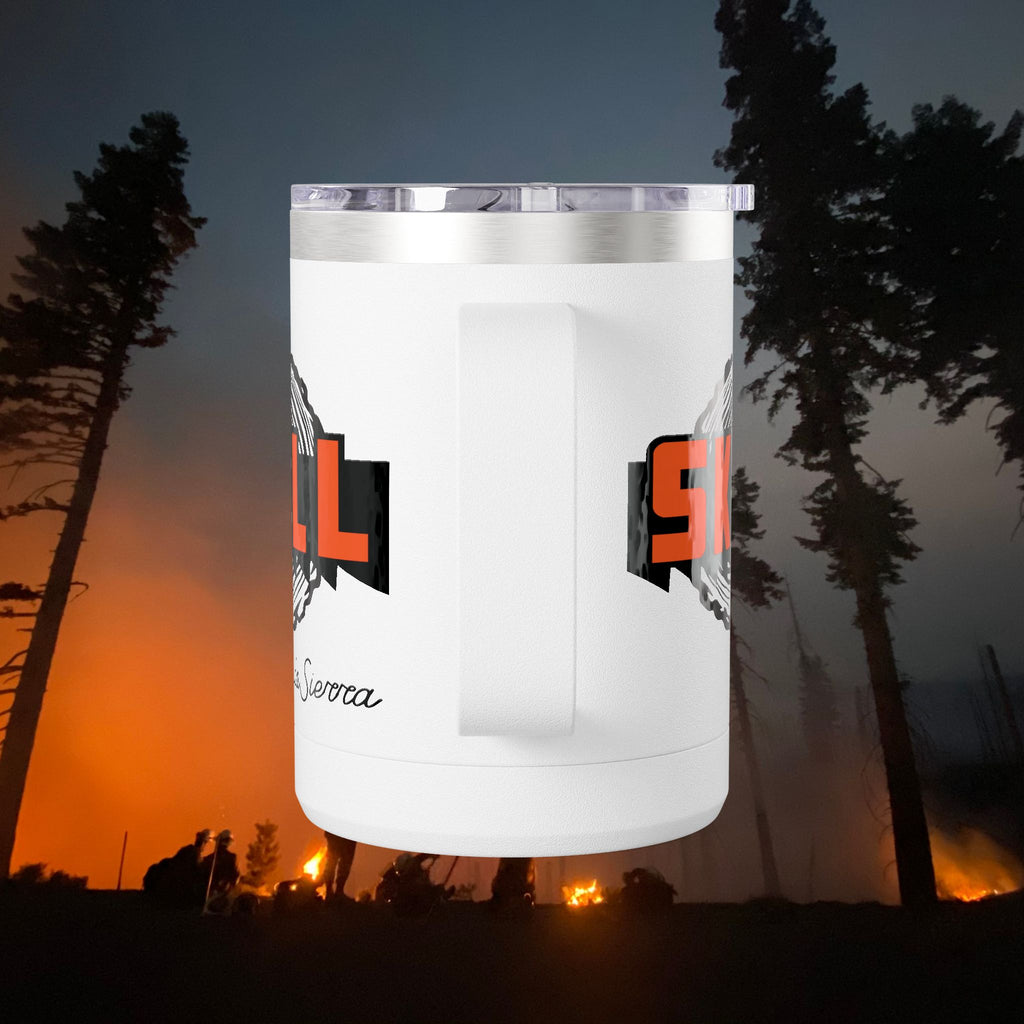 SKILL Coffee Mug Tumbler, Camping Gift, Coffee Lovers, Outdoors, Hiking Supplies, Travel Mug, Personalized Gifts