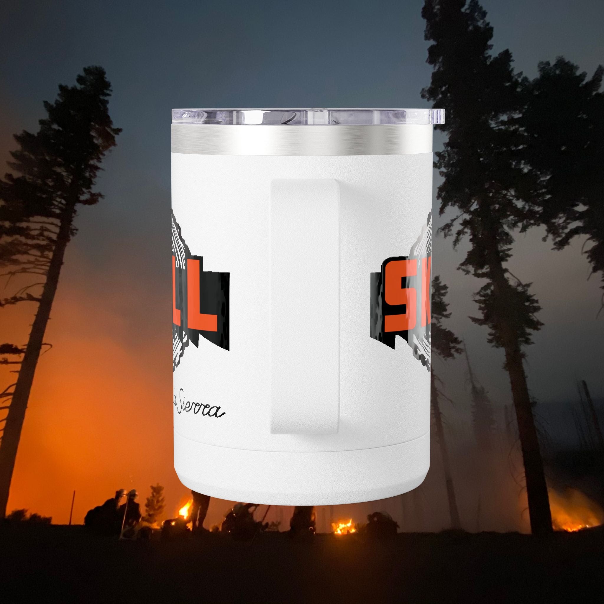 SKILL Coffee Mug Tumbler, Camping Gift, Coffee Lovers, Outdoors, Hiking Supplies, Travel Mug, Personalized Gifts