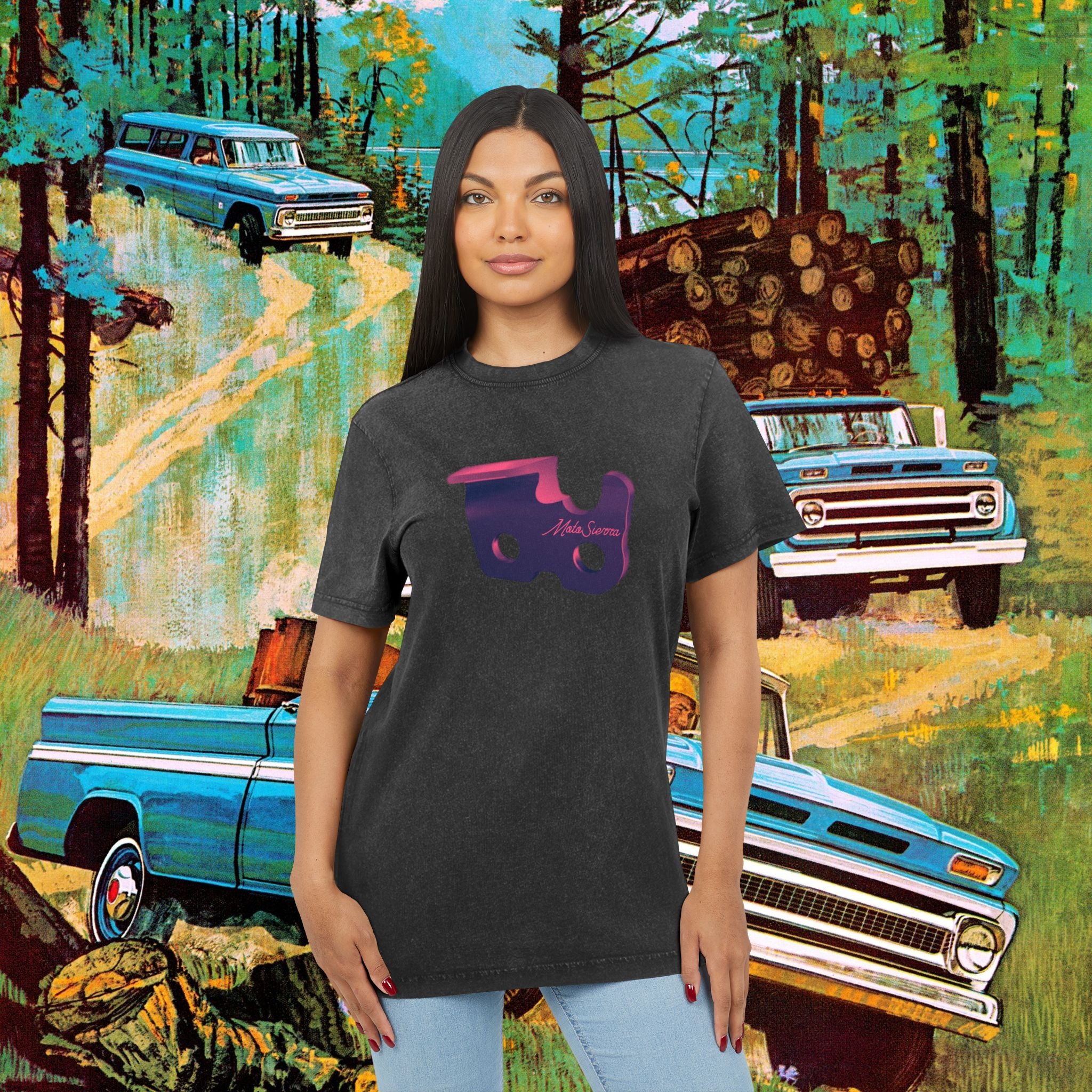 EU Vintage-Inspired Acid Washed Tee, Perfect for Casual Outings, Beach Days, Music Festivals, Gifts for Any Occasion, Retro Vibe