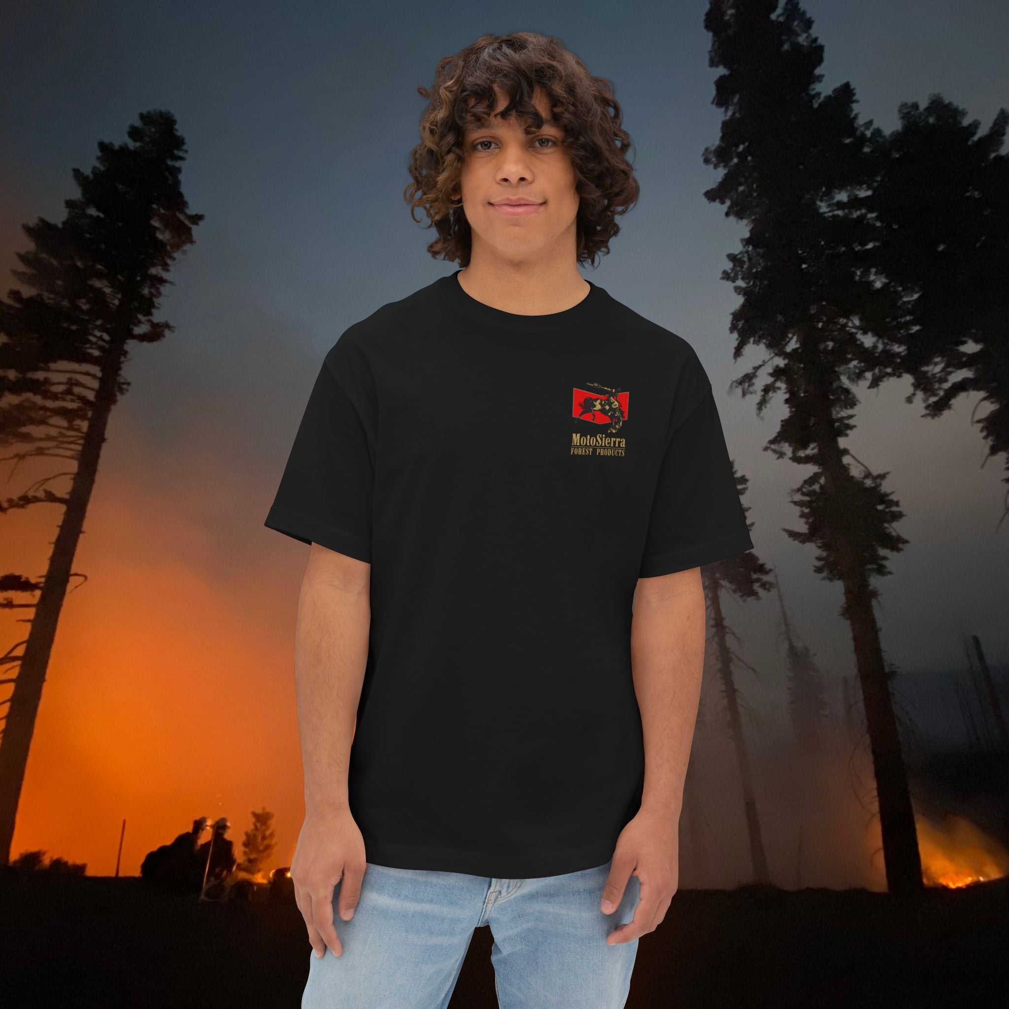 Distressed Logo Unisex Oversized Boxy Tee