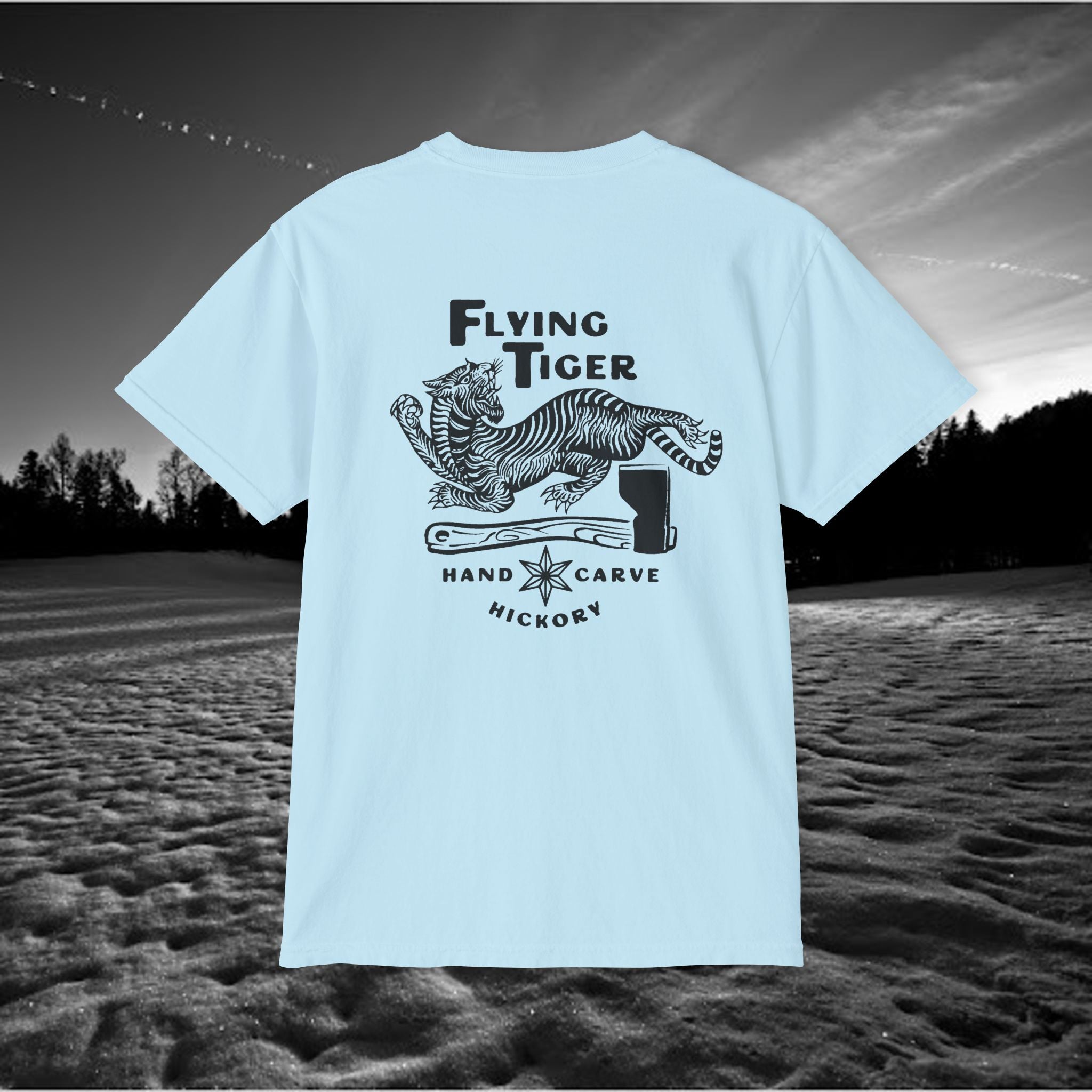 Flying Tiger Axe Handles Unisex Garment-Dyed Pocket T-Shirt