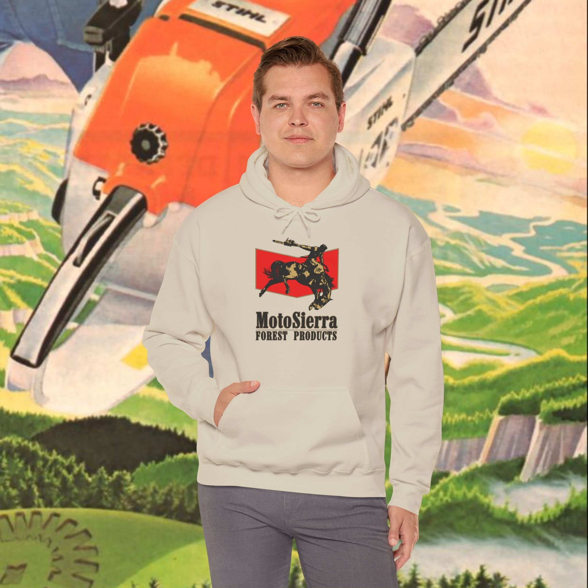 EUROPE ONLY Chevron Cowboy Logo Unisex Heavy Blend™ Hooded Sweatshirt