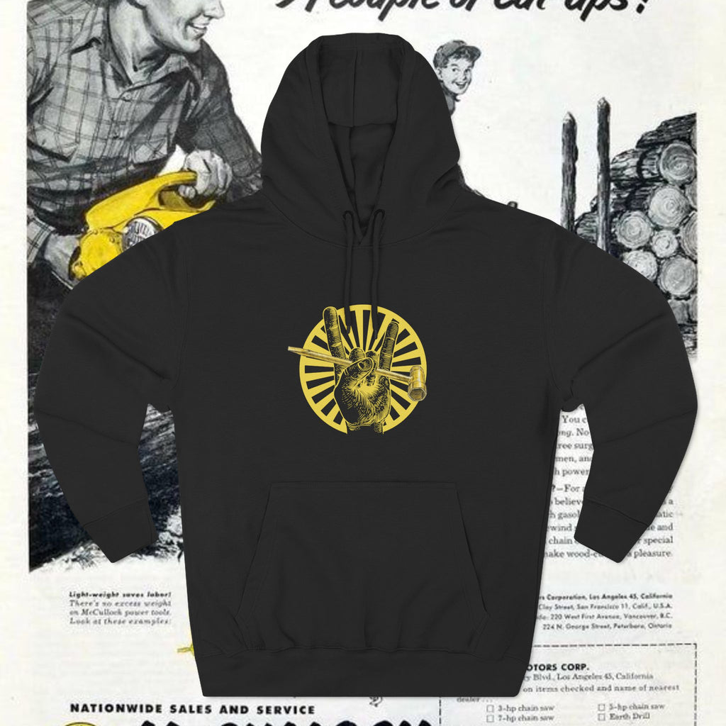 Horns Three-Panel Fleece Hoodie