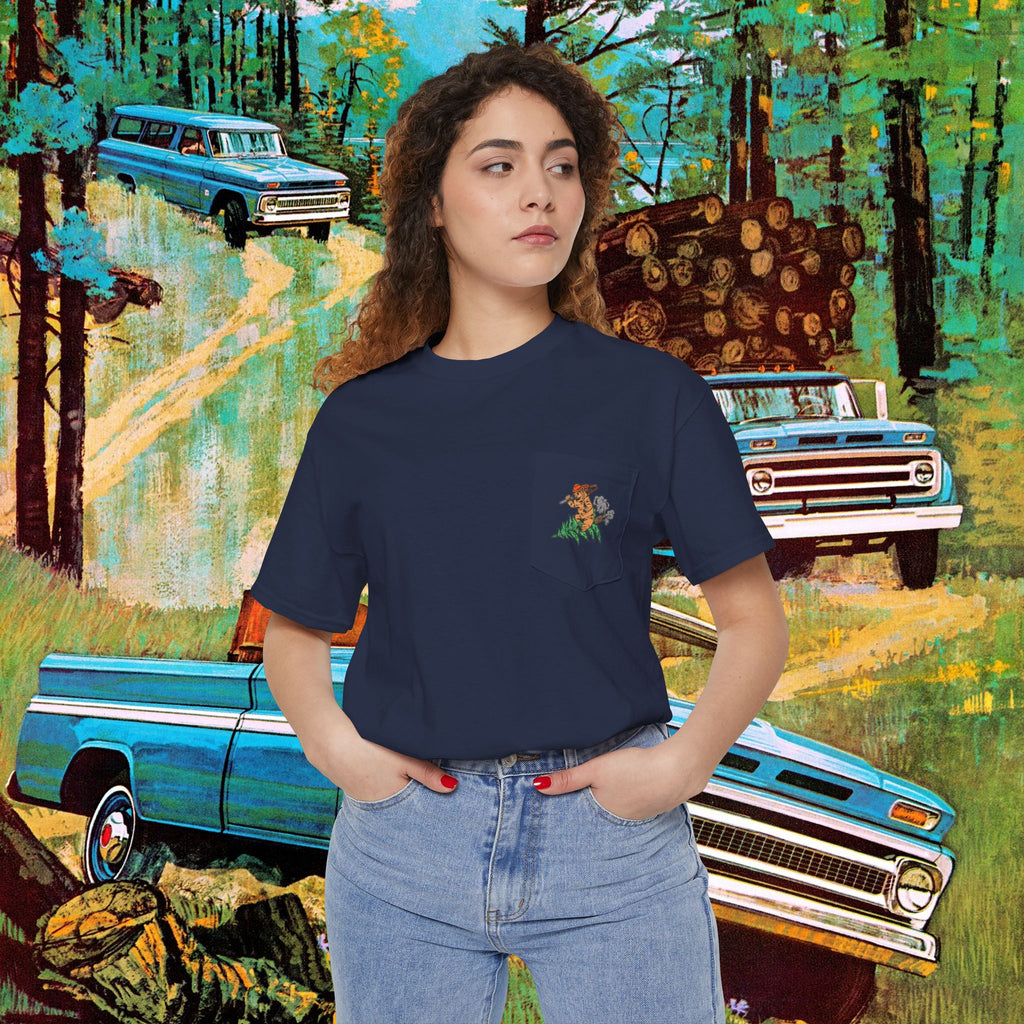 Rocket Bear Unisex Heavy Cotton Pocket Tee