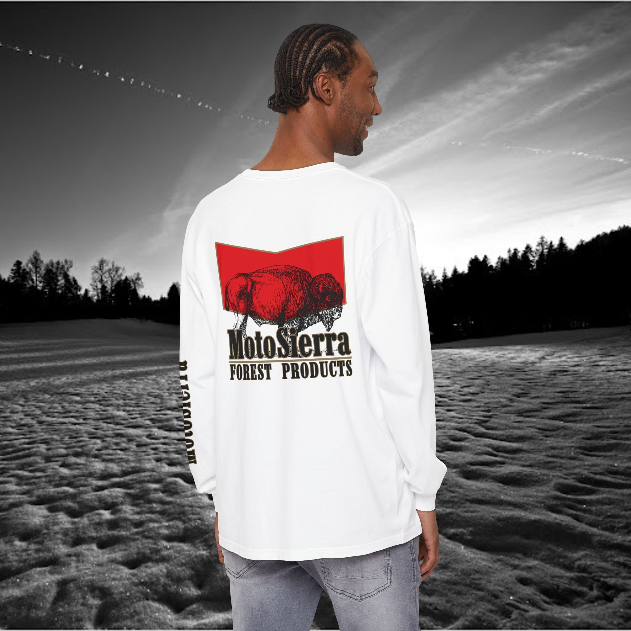 MotoSierra Forest Products Long Sleeve T-Shirt | Unisex Outdoor Apparel