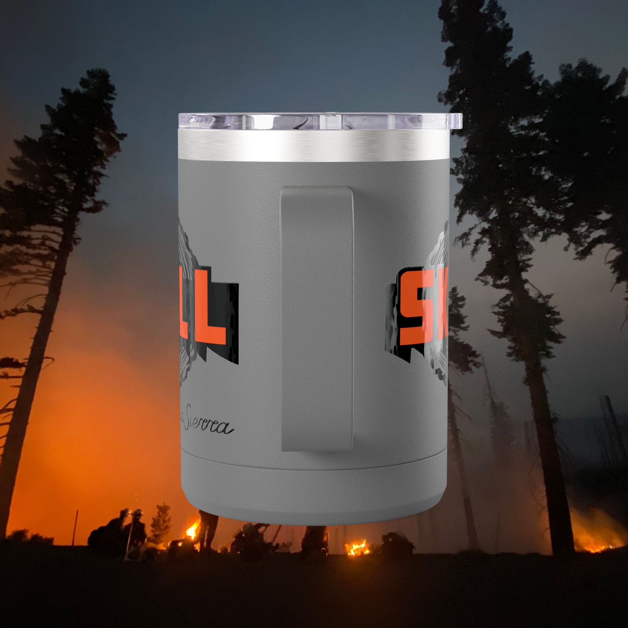 SKILL Coffee Mug Tumbler, Camping Gift, Coffee Lovers, Outdoors, Hiking Supplies, Travel Mug, Personalized Gifts