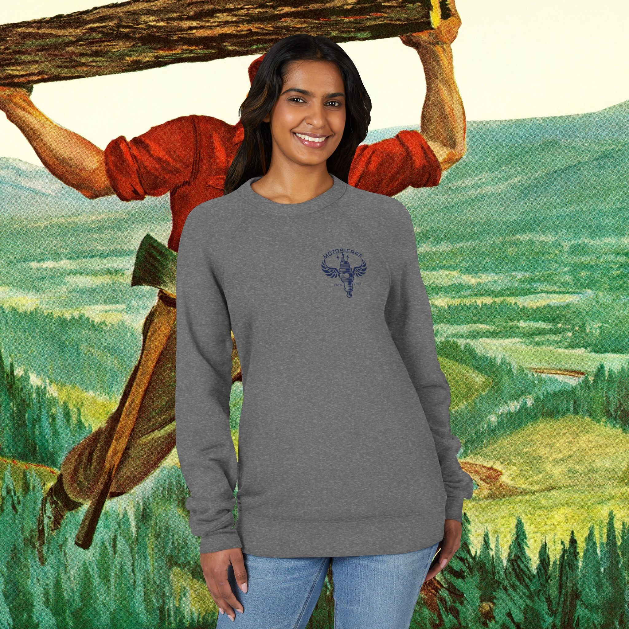 NGK Unisex Sponge Fleece Raglan Sweatshirt