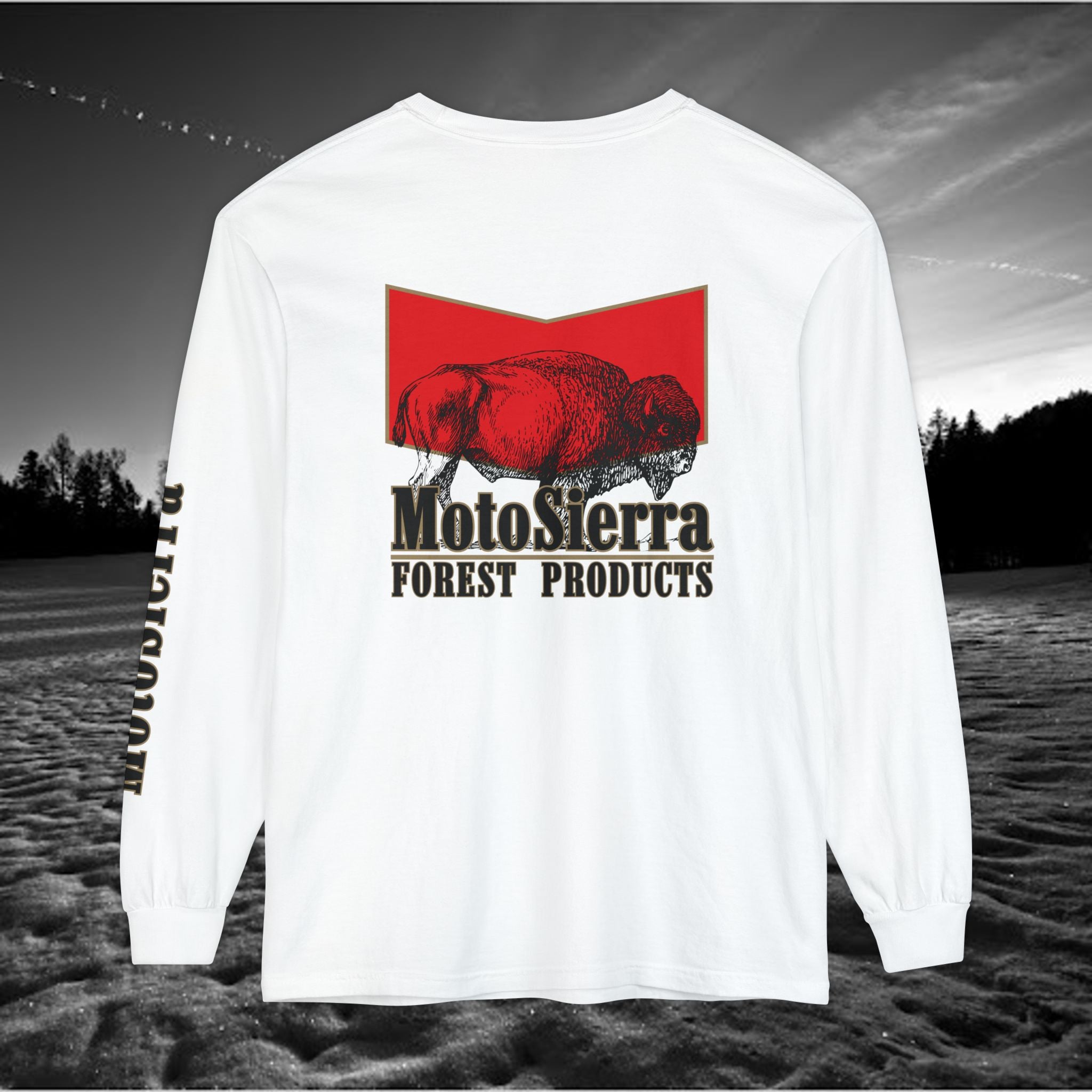 MotoSierra Forest Products Long Sleeve T-Shirt | Unisex Outdoor Apparel