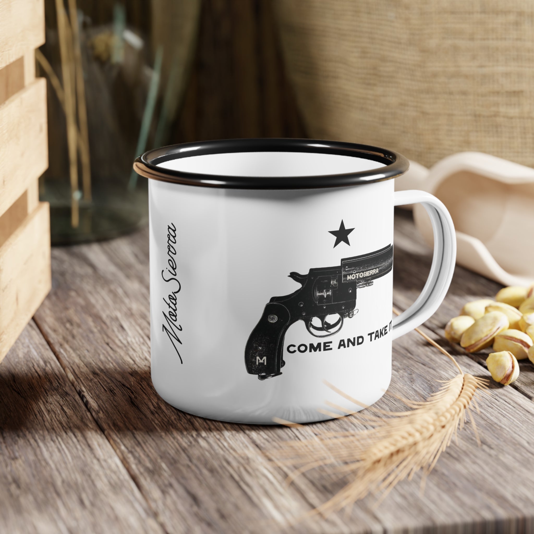 Come And Take It Enamel Camp Cup