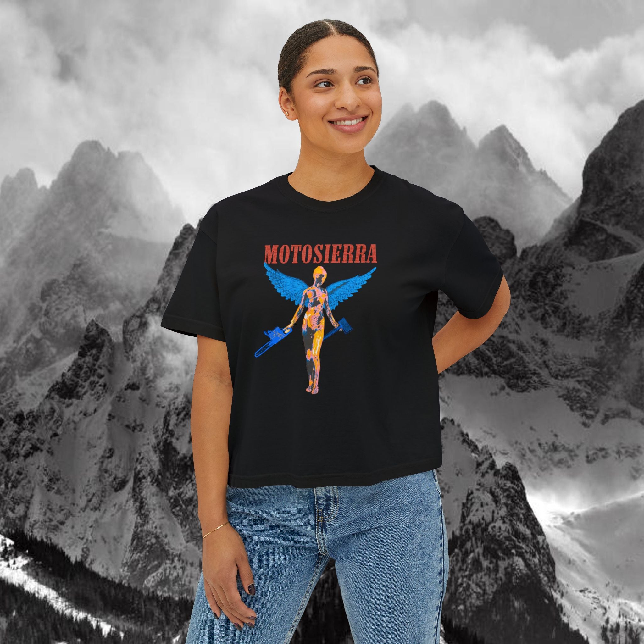 Aberdeen Vintage-Style Boxy Tee, Perfect for Outdoor Enthusiasts, Relaxed Fit Top